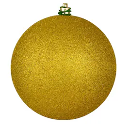 Vickerman - 10" Medallion Glitter Ball Drilled - Medallion Gold