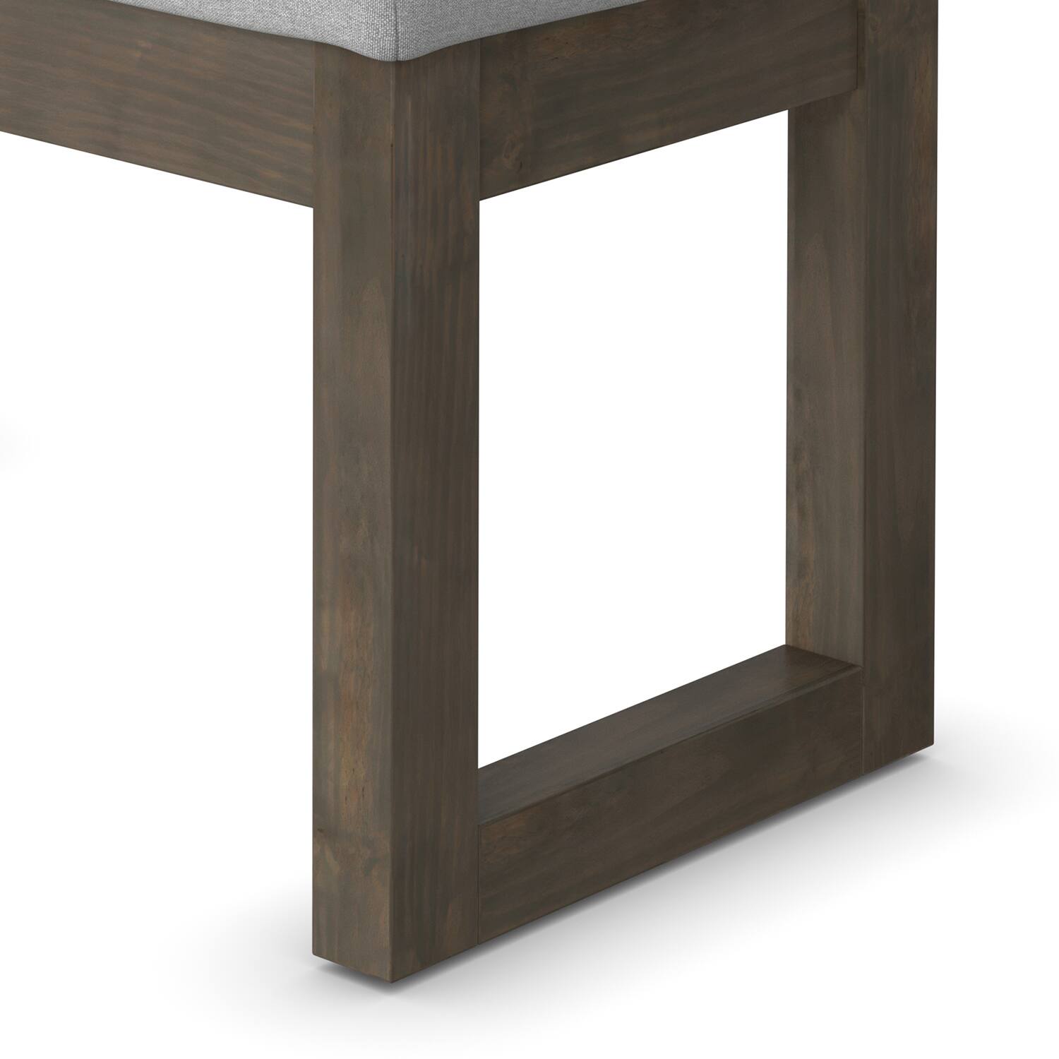 Alt View 4. Simpli Home - Milltown Footstool Small Ottoman Bench - Light Stone Grey.
