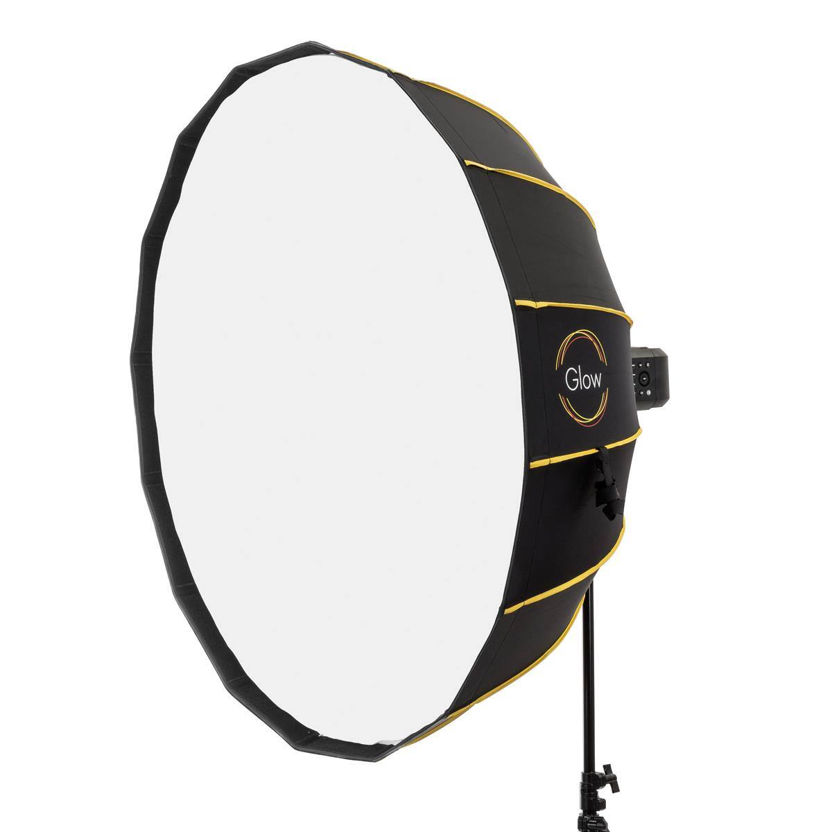 Alt View 6. Glow - Glow EZ Lock 42" Collapsible Silver Beauty Dish Softbox w/Bowens Mount Speedring and Deflection Disk, 16 Ribbed Design.