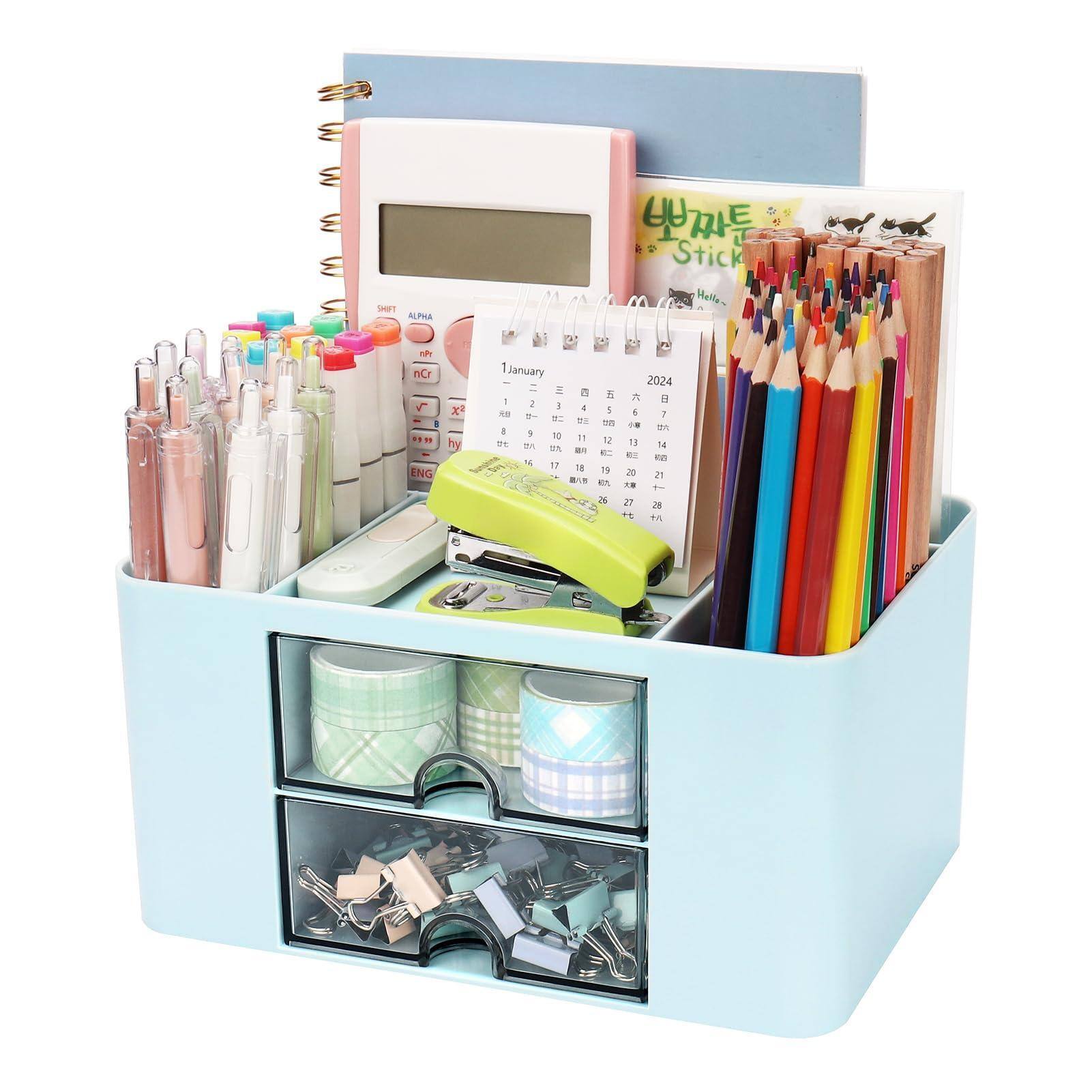 5 Compartments + 2 Drawer (Blue)