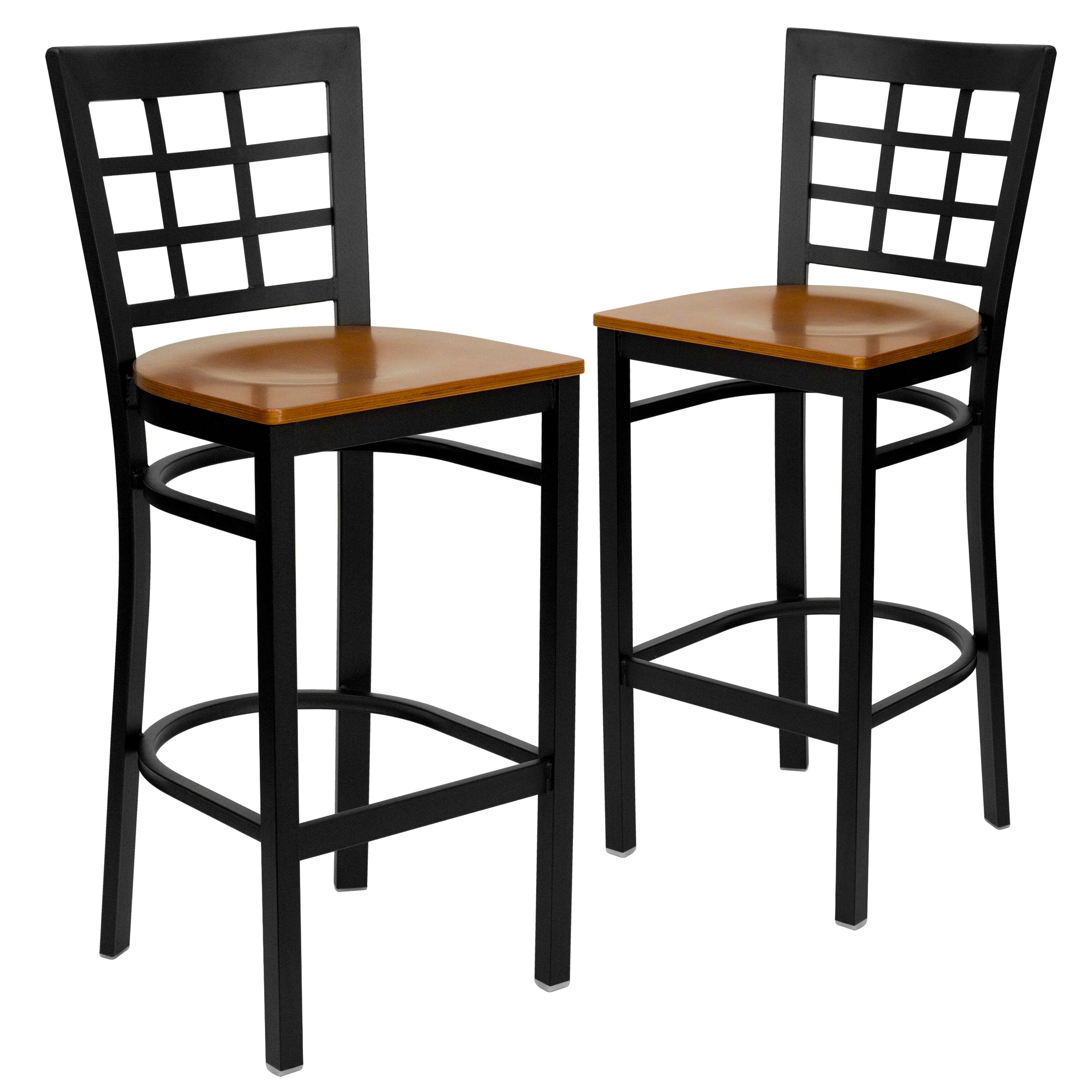 Cherry Wood Seat/Black Metal Frame