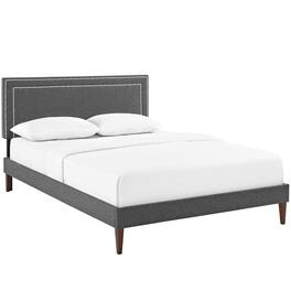 Modway - Virginia Fabric Full Platform Bed with Squared Tapered Legs - Gray