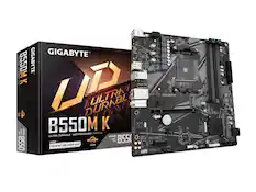 GIGABYTE B550M K
ULTRA DURABLE™ MOTHERBOARD
AMD RYZEN™ 5000 DESKTOP READY
SOCKET B550
AM4
PCIe 4.0 Ready
DDR4
ULTRA DURABLE™