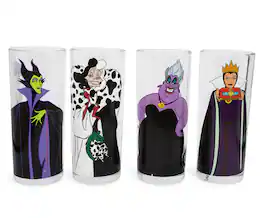 Silver Buffalo - Disney Villains 10-Ounce Tumbler Glasses | Set of 4 - Clear