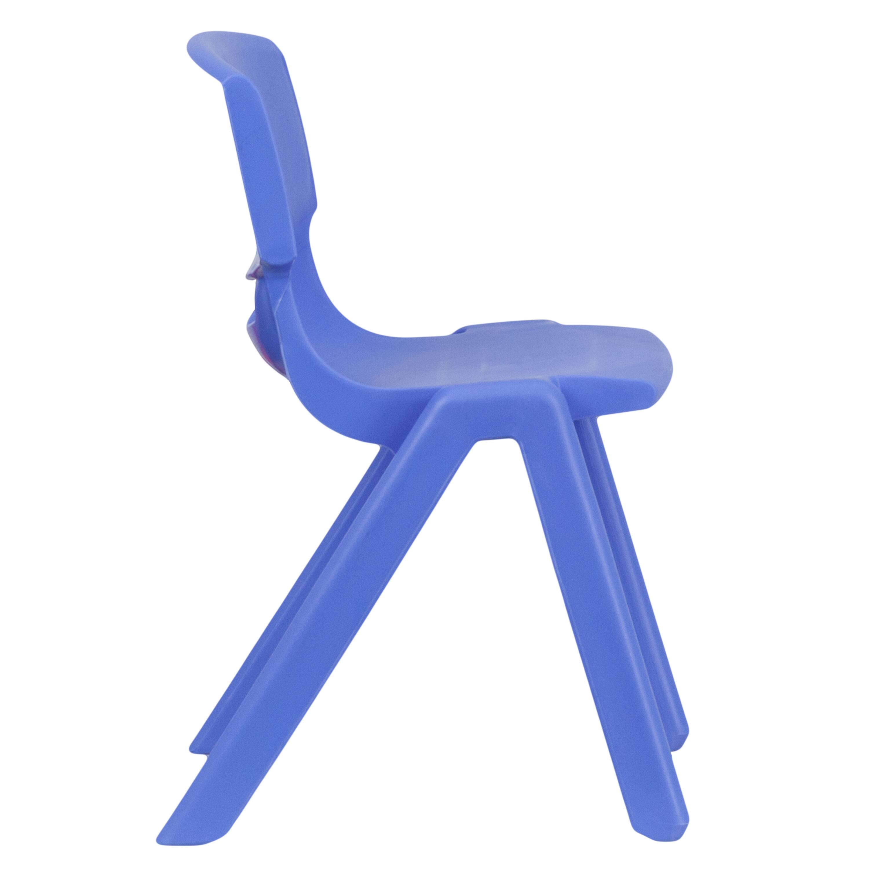 Alt View 7. Emma + Oliver - 4 Pack Plastic Stackable K-2 School Chair with 13.25"H Seat - Blue.