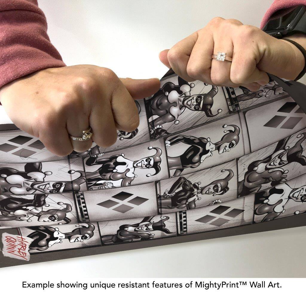 Example showing unique resistant features of MightyPrint™ Wall Art.