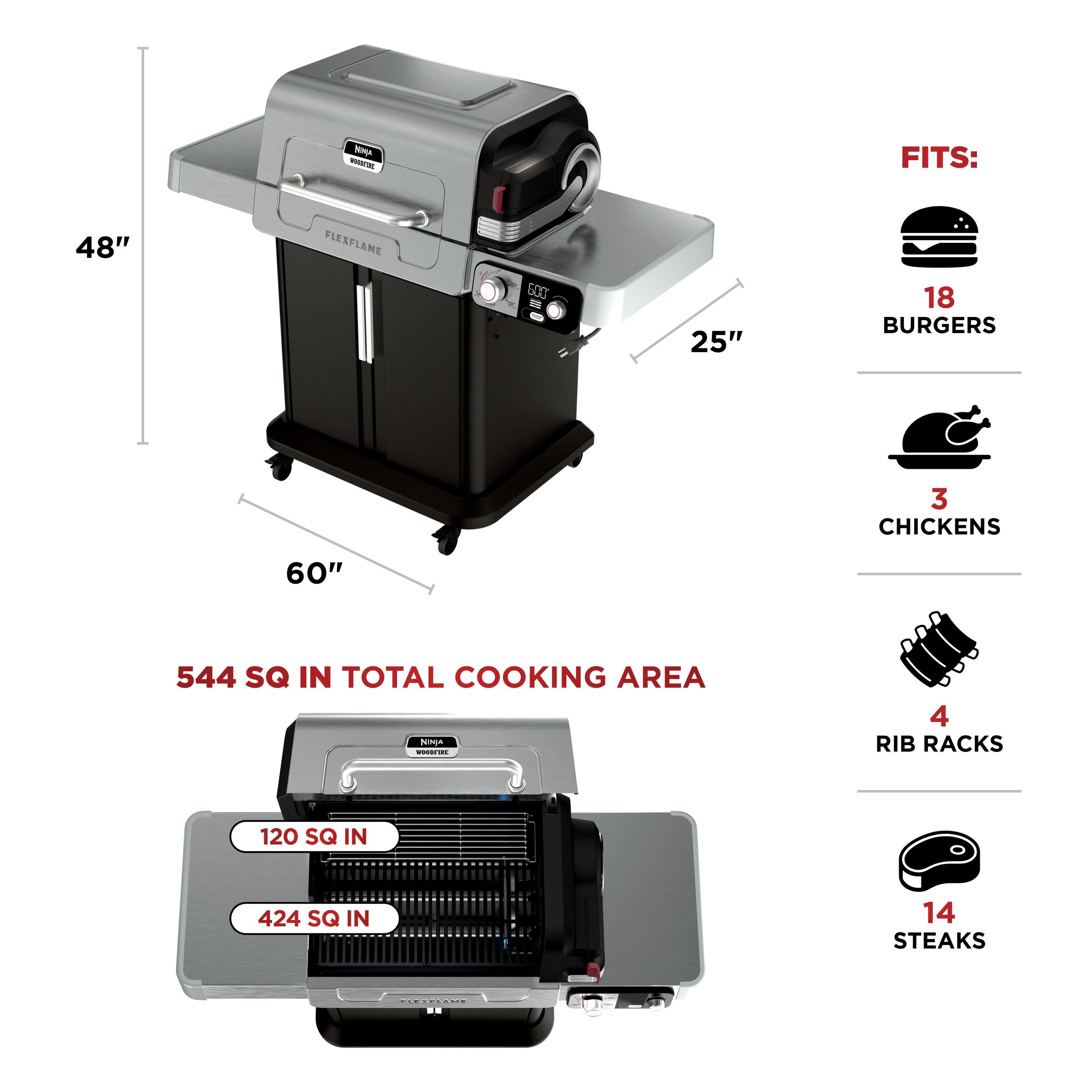 NMA - FITS: 48" FLEXFLAME 500 25" 18 BURGERS 3 CHICKENS 60" 544 SQ IN TOTAL COOKING AREA H - 4 RIB RACKS 120 SQ IN 424 SQ IN 14 STEAKS C - 48" FLEXFLAME 500 25" 18 BURGERS 3 CHICKENS 60" 544 SQ IN TOTAL COOKING AREA H - 4 RIB RACKS 120 SQ IN 424 SQ IN 14 STEAKS