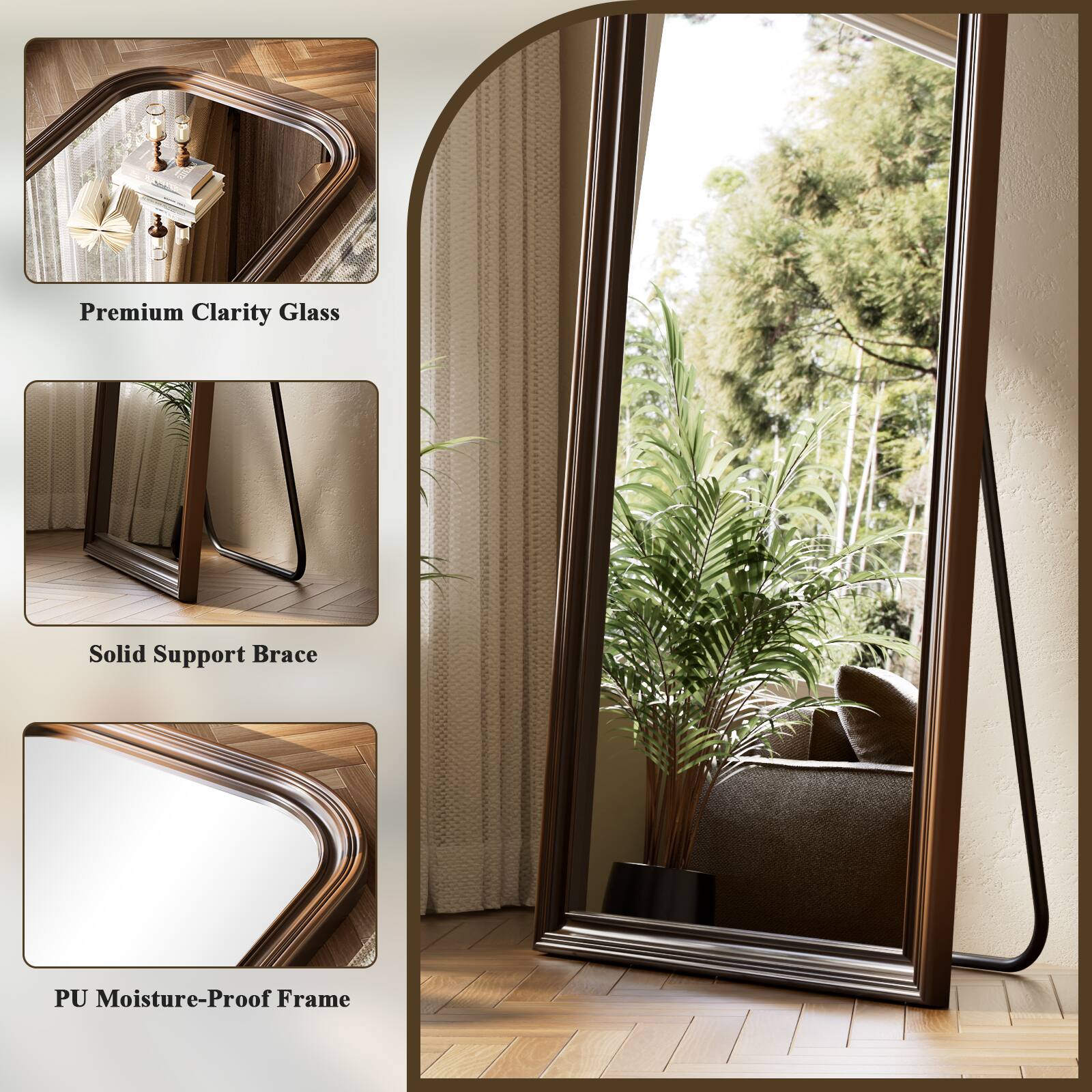 Premium Clarity Glass  
Solid Support Brace  
PU Moisture-Proof Frame