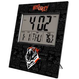 Keyscaper - Cincinnati Bengals 2024 Illustrated Limited Edition Digital Desk/Wall Clock - Gray