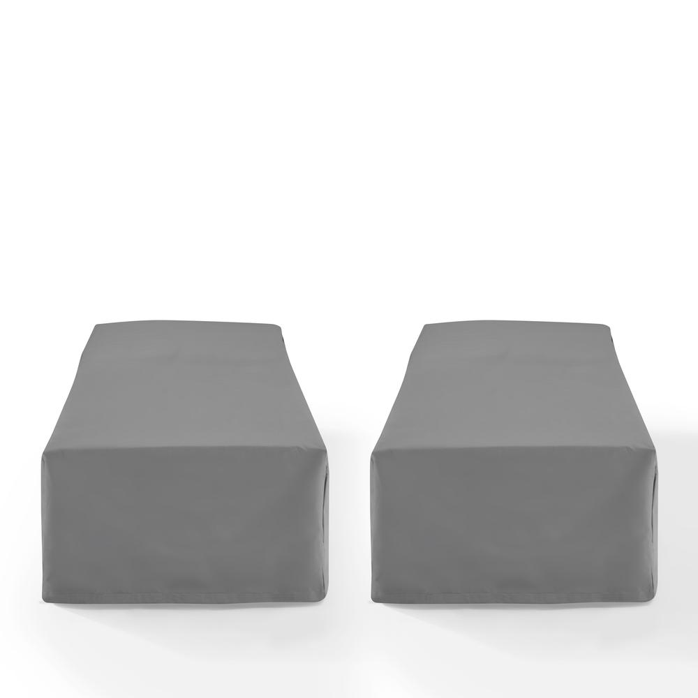 Back. Crosley Furniture - 2Pc Outdoor Chaise Lounge Furniture Cover Set - 2 Chaise Lounge - Gray.