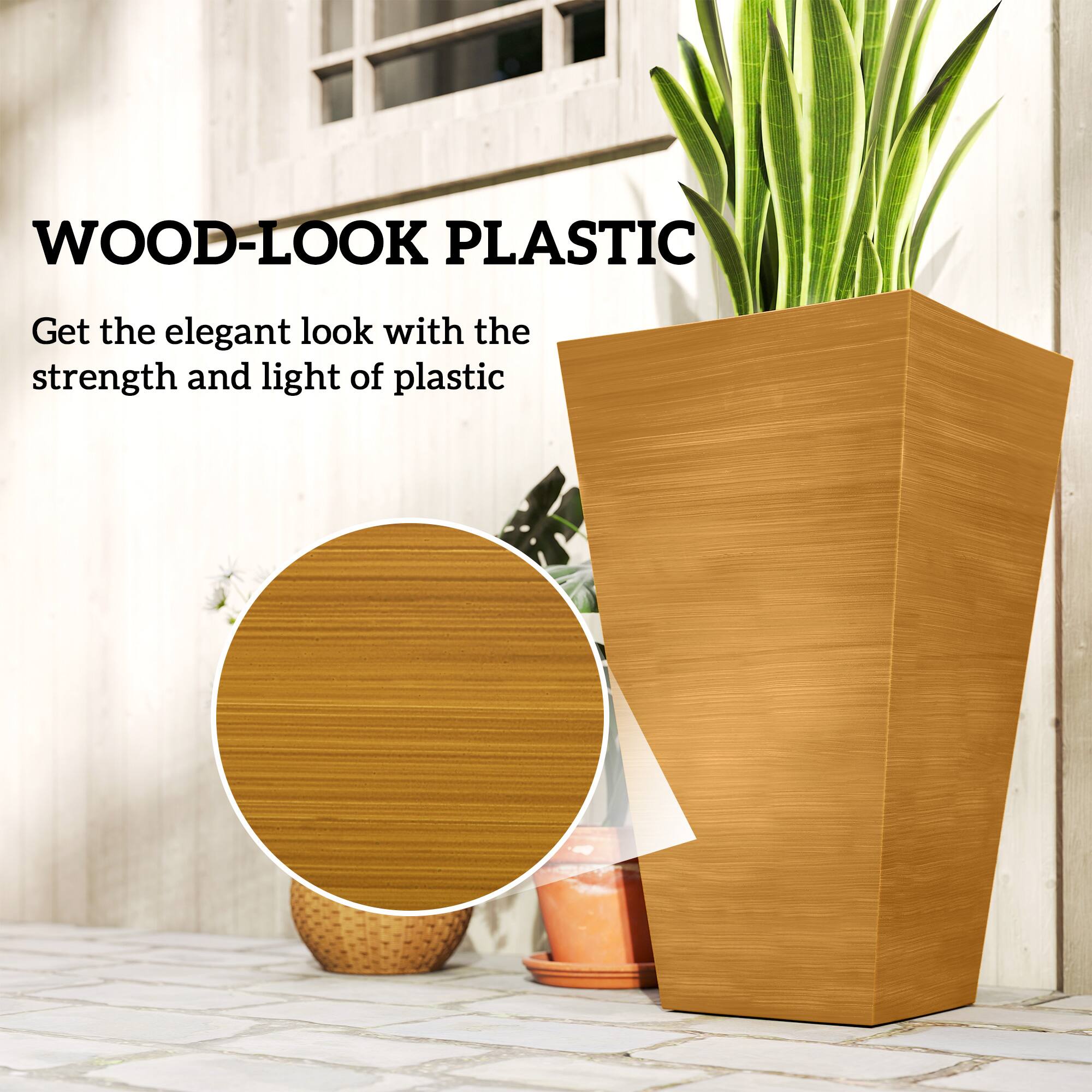 WOOD-LOOK PLASTIC

Get the elegant look with the strength and light of plastic