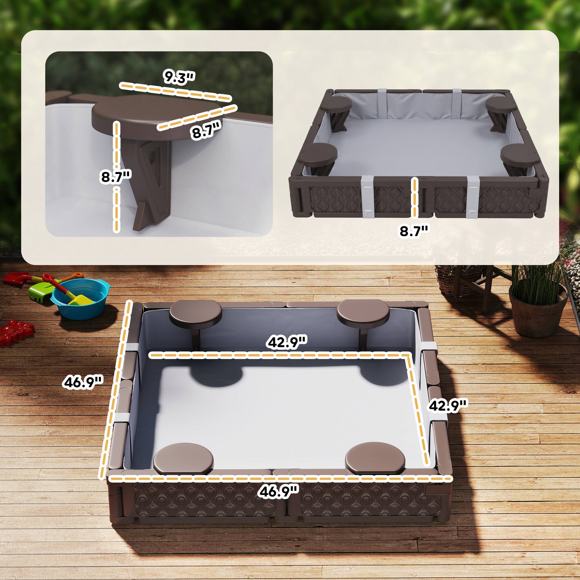 9.3"  
8.7"  
8.7"  
8.7"  
42.9"  
46.9"  
42.9"  
46.9"