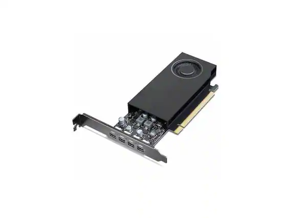 Front. Lenovo - Lenovo NVIDIA RTX A1000 Graphic Card - 8 GB GDDR6 - 4 x Mini DisplayPort - Mini DisplayPort.