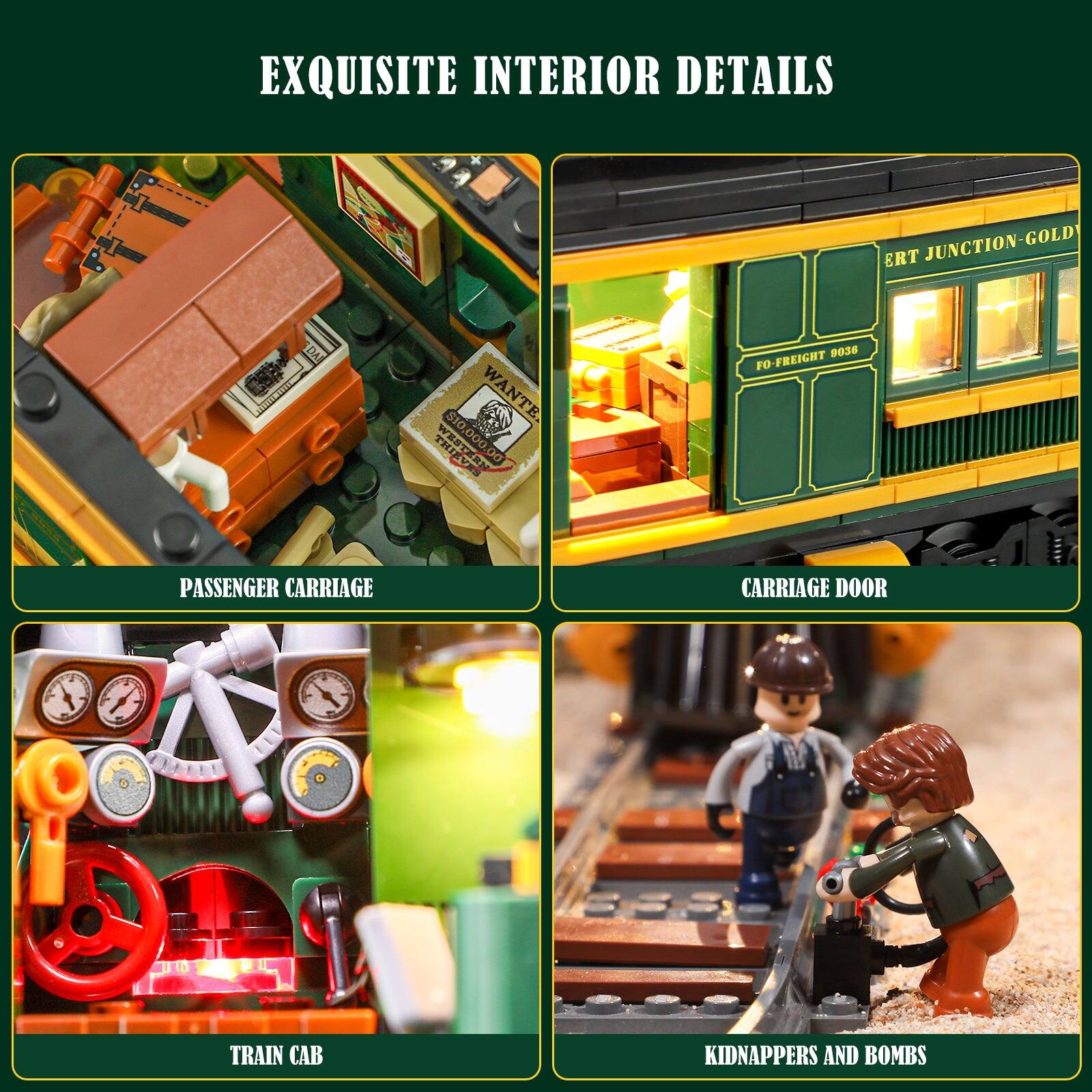 EXQUISITE INTERIOR DETAILS

ERT JUNCTION-GOLD

FO-FREIGHT 0038

PASSENGER CARRIAGE

CARRIAGE DOOR

TRAIN CAB

KIDNAPPERS AND BOMBS