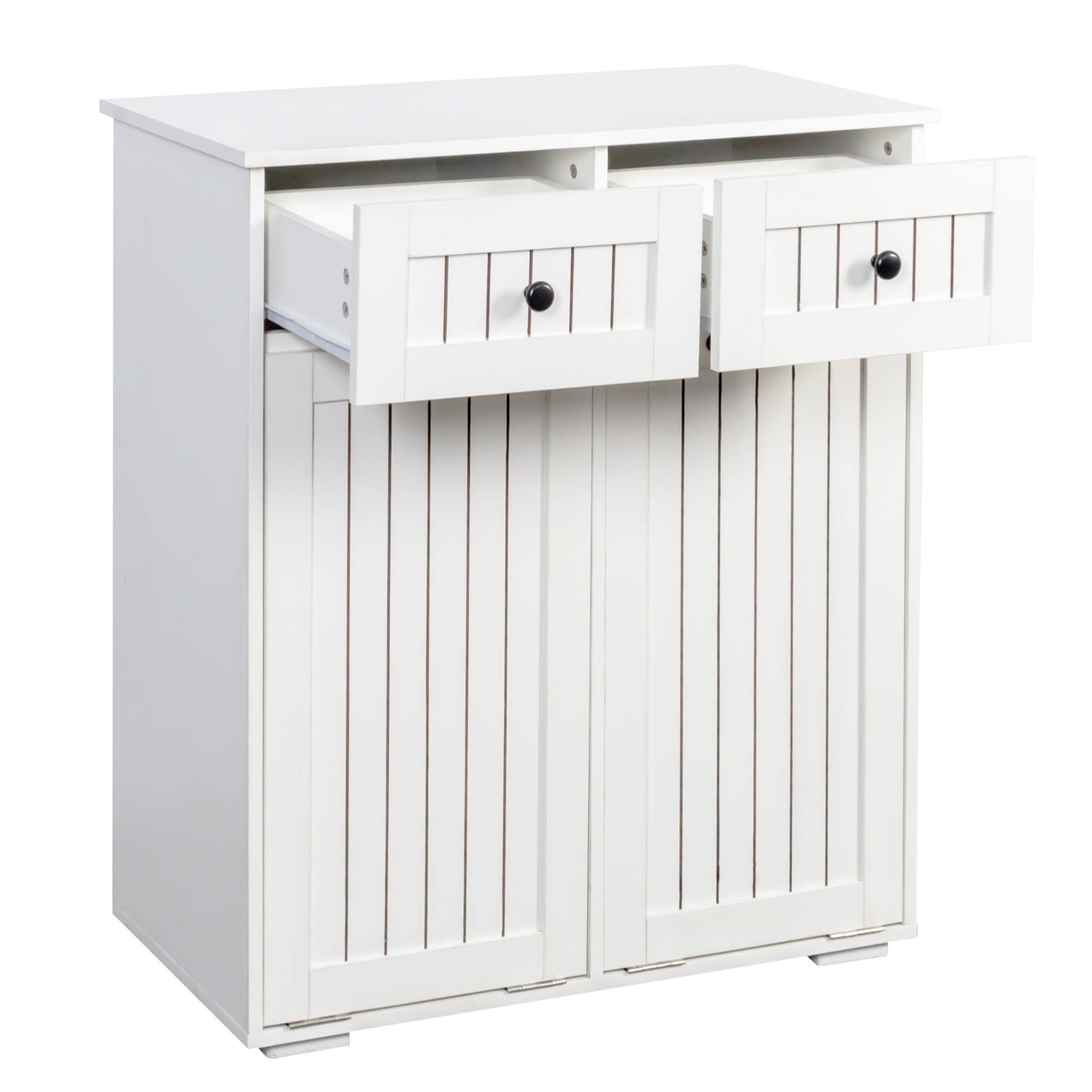 Alt View 1. ELEMENT ACE - Versatile Laundry Storage Cabinet with Removable Baskets and Drawers for Organized Home - White.