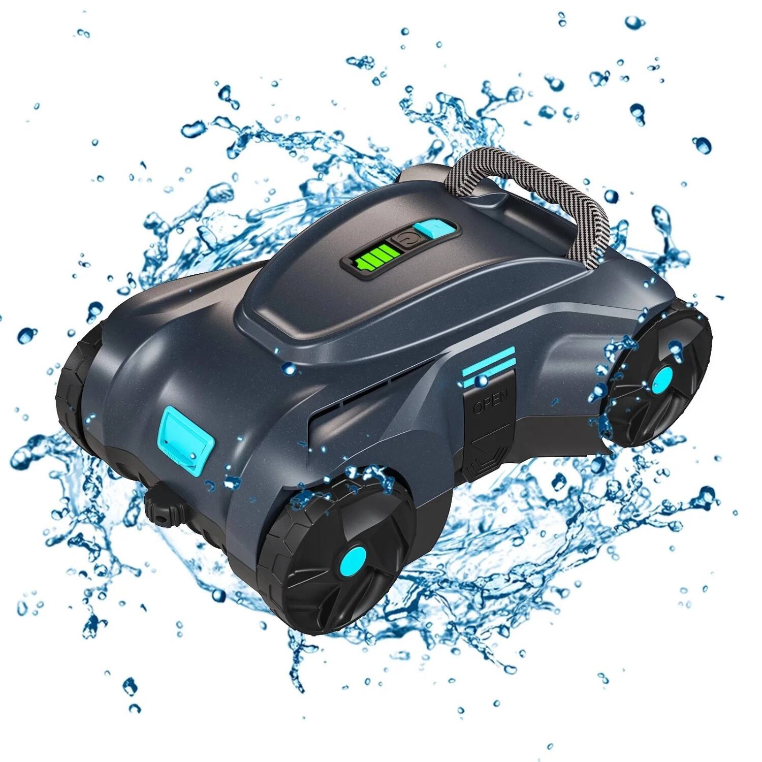 Angle. Stock Preferred - Cordless Robotic Pool Cleaner with 100-Minute Runtime and Fast Charge - Dark Grey.