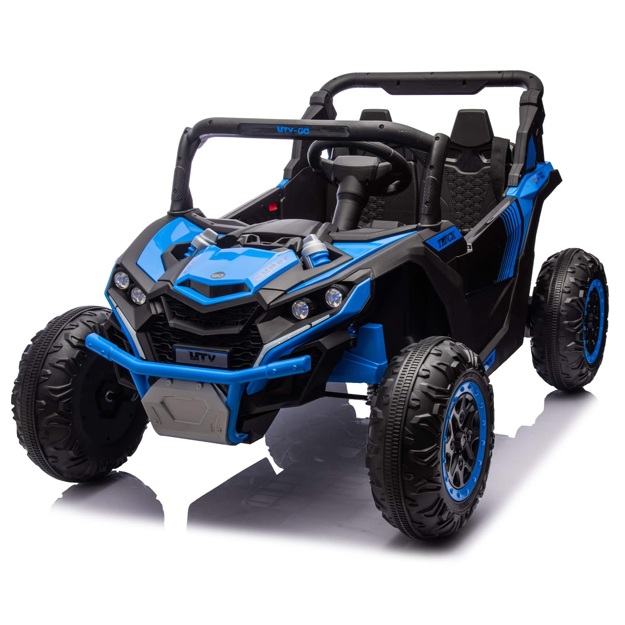 Boyel Living - 3+ 24V TwoSeater Kids Ride On UTV with Parents Remote Control Twin 80W Motors - Blue