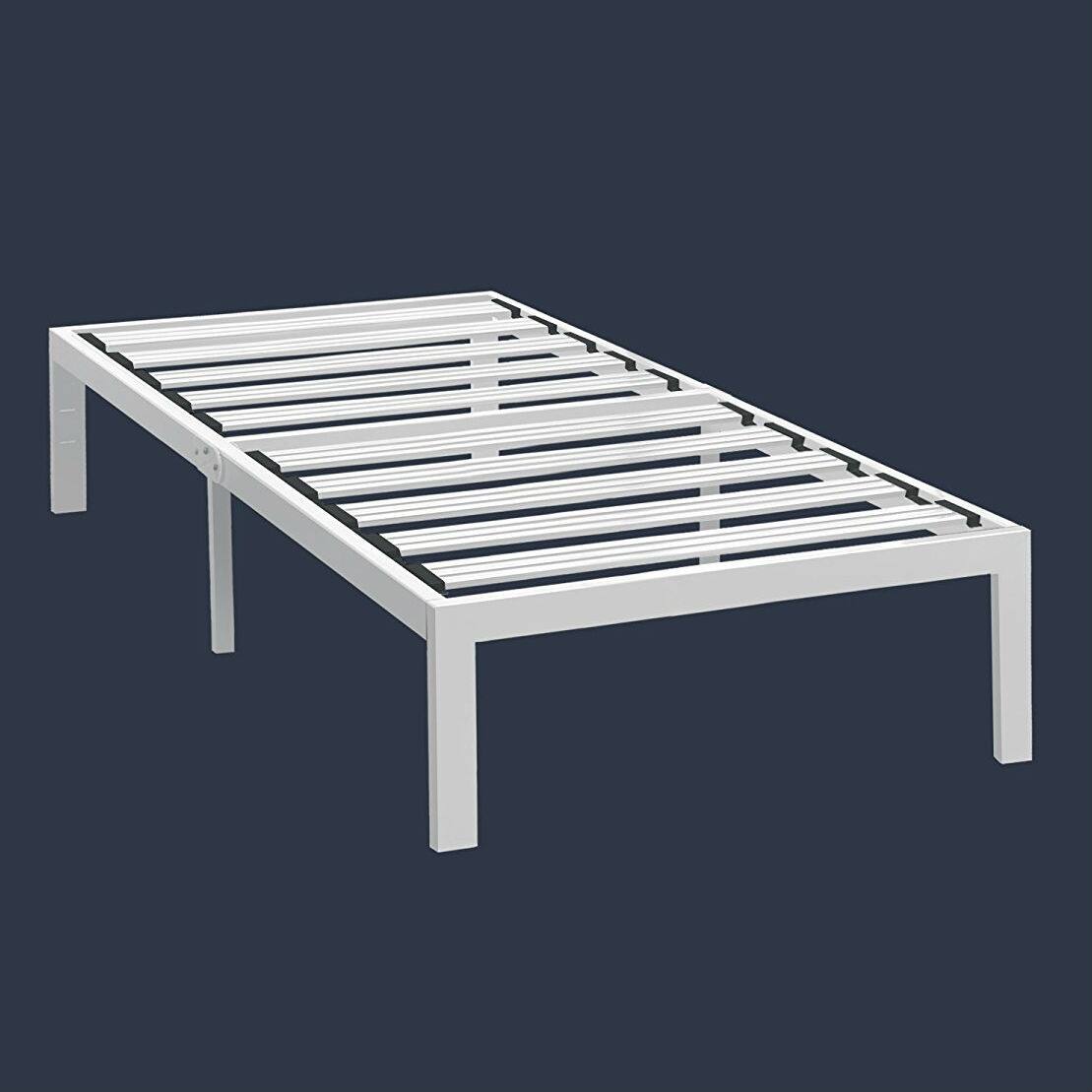 Hivvago - Twin XL Modern Heavy Duty Metal Platform Bed Frame - White