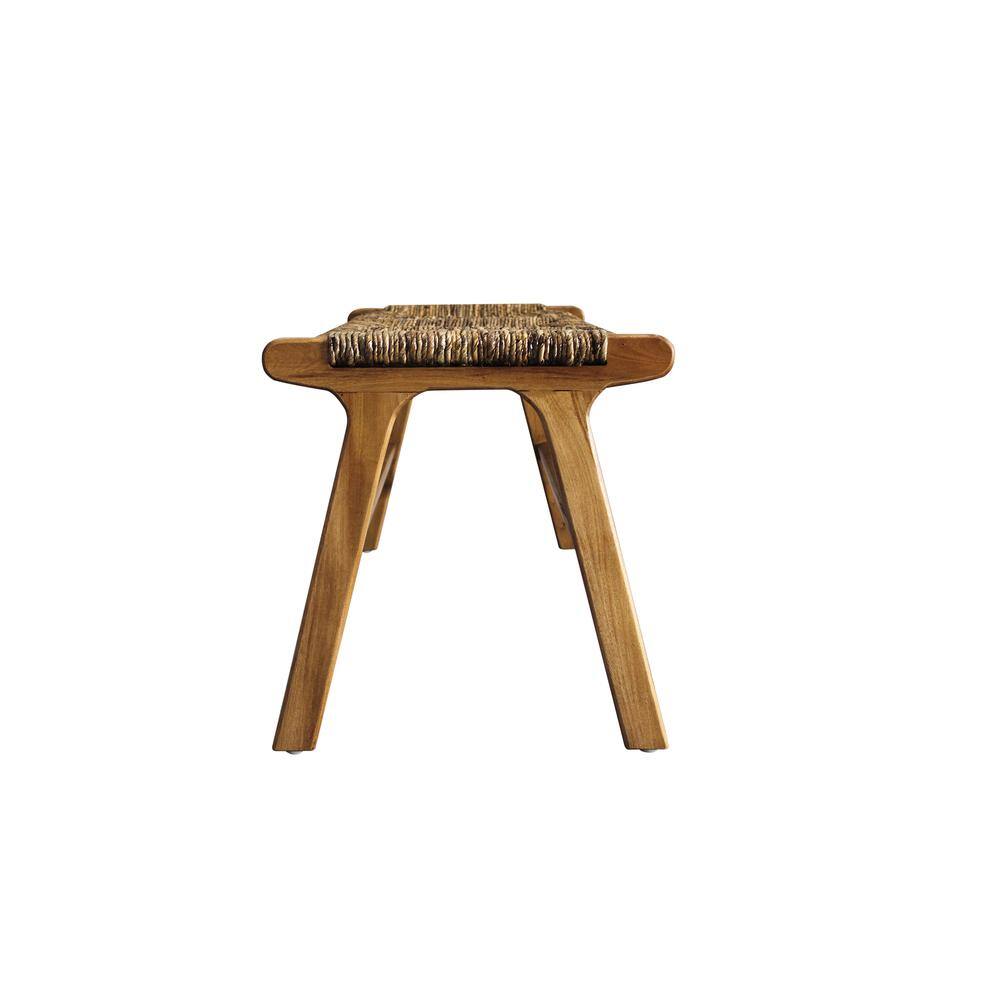 Left. Carolina Chair & Table - Karson 48" Banana Weave Bench - Caramel - Natural - Caramel, Natural.