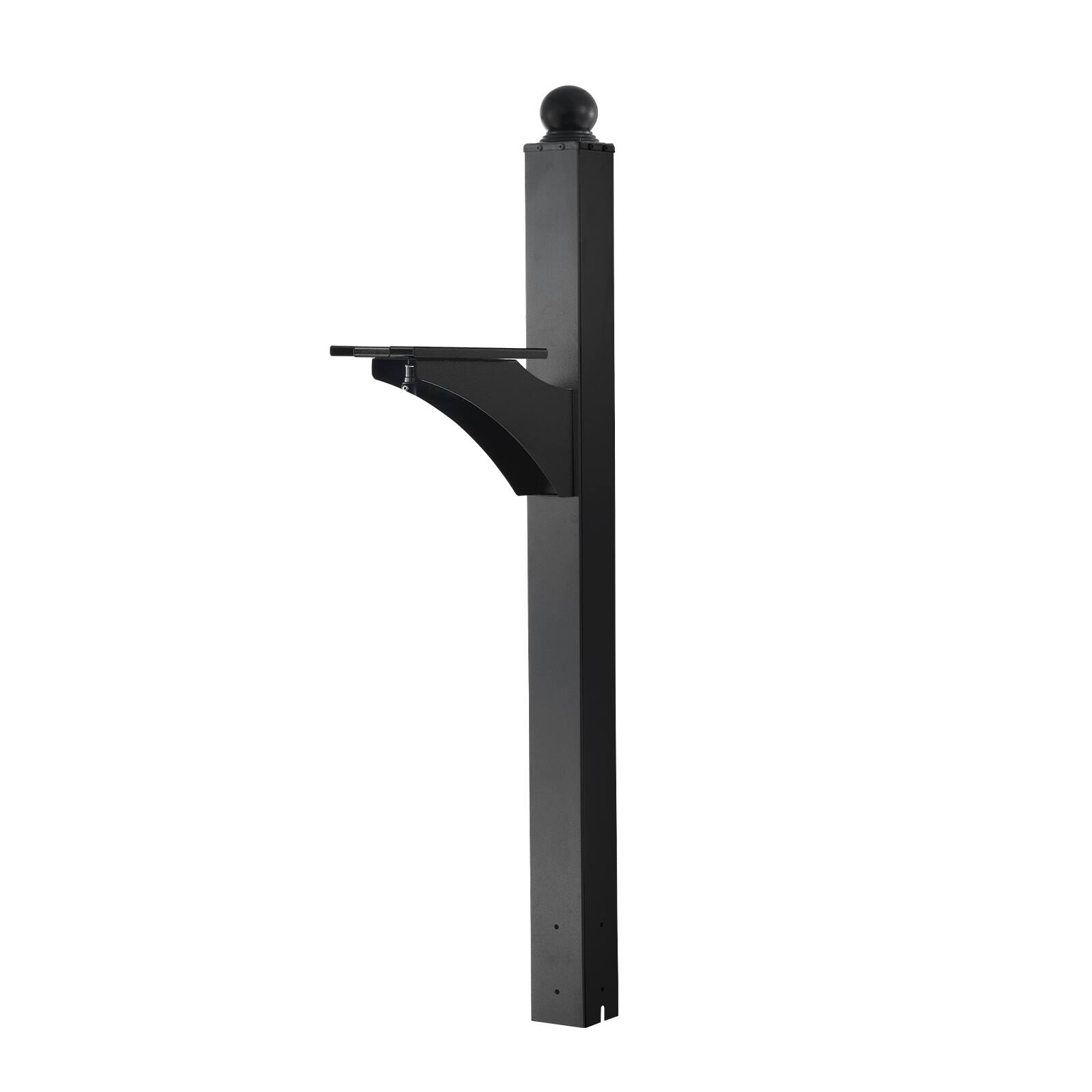 Alt View 5. VEVOR - Mailbox Post, 56 x 4 x 4 Inches, Aluminum In-Ground Mounting Mail Box Stand with Universal Plate Bracket,Post Sleeve Kit - black.