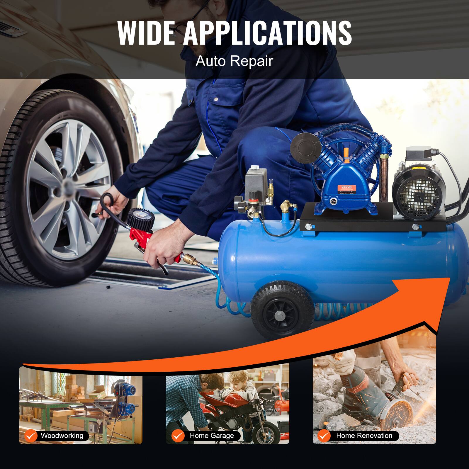 WIDE APPLICATIONS  
Auto Repair

- Woodworking
- Home Garage
- Home Renovation