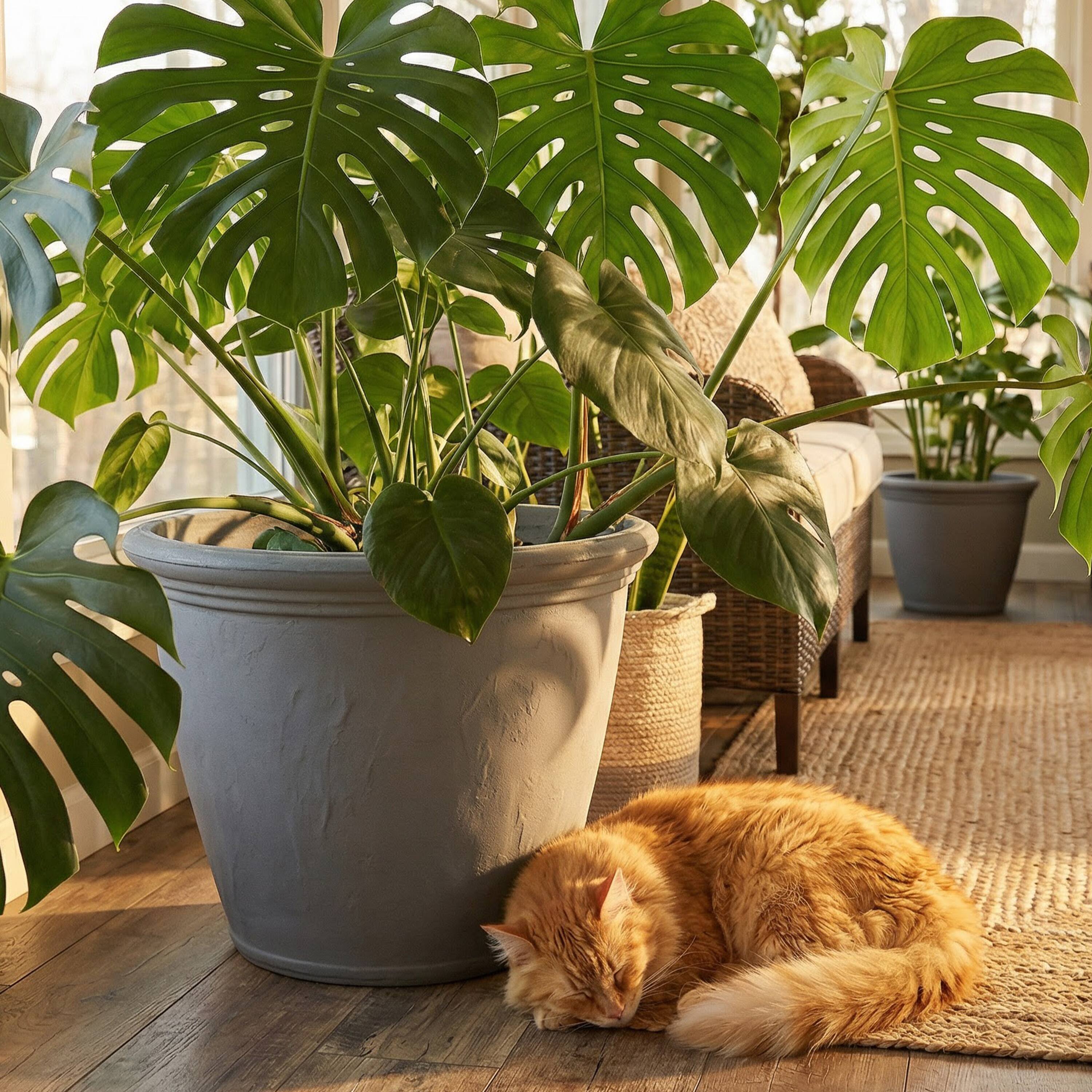 Alt View 8. Sunnydaze - 20 in Anjelica Dual-Wall Polyresin Planter - Set of 2 - Light Gray.