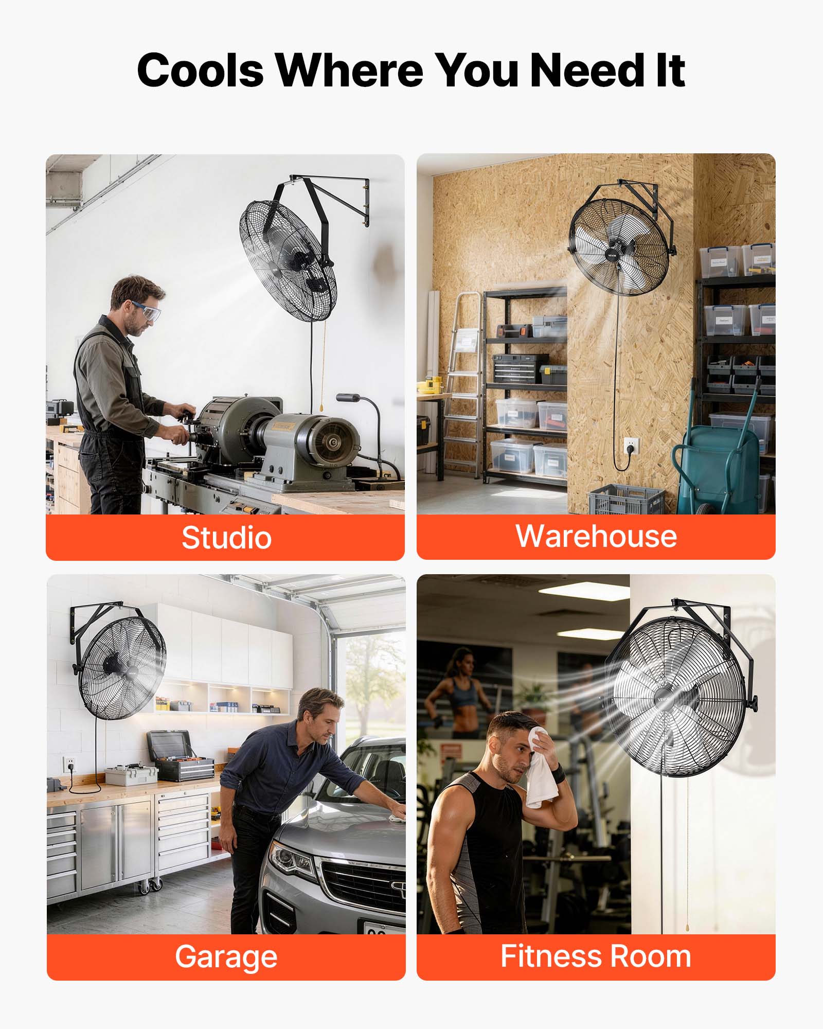 Cools Where You Need It

Studio  
Warehouse  
Garage  
Fitness Room