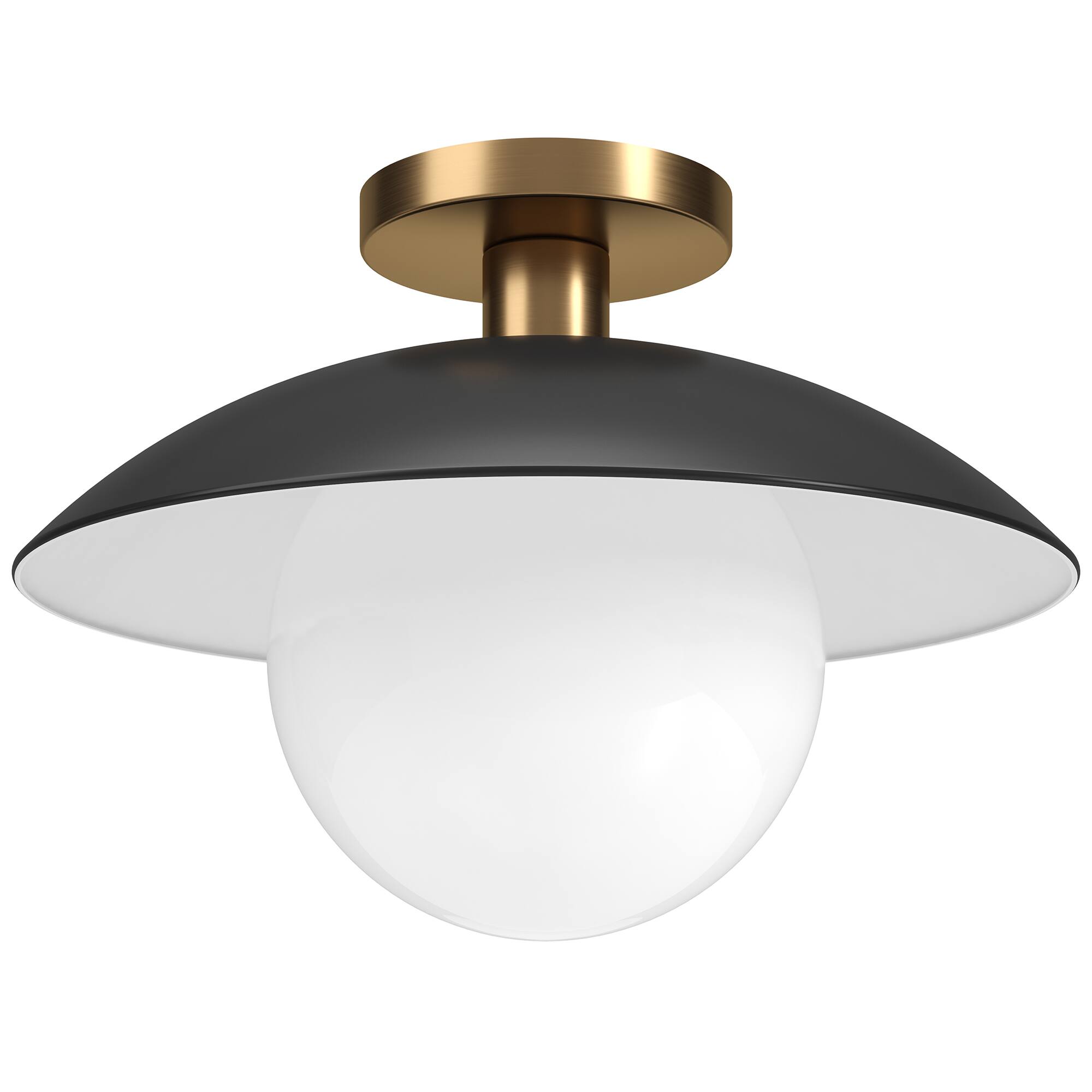 Front. Camden&Wells - Alvia Semi Flush Mount Light - Matte Black/Brass.