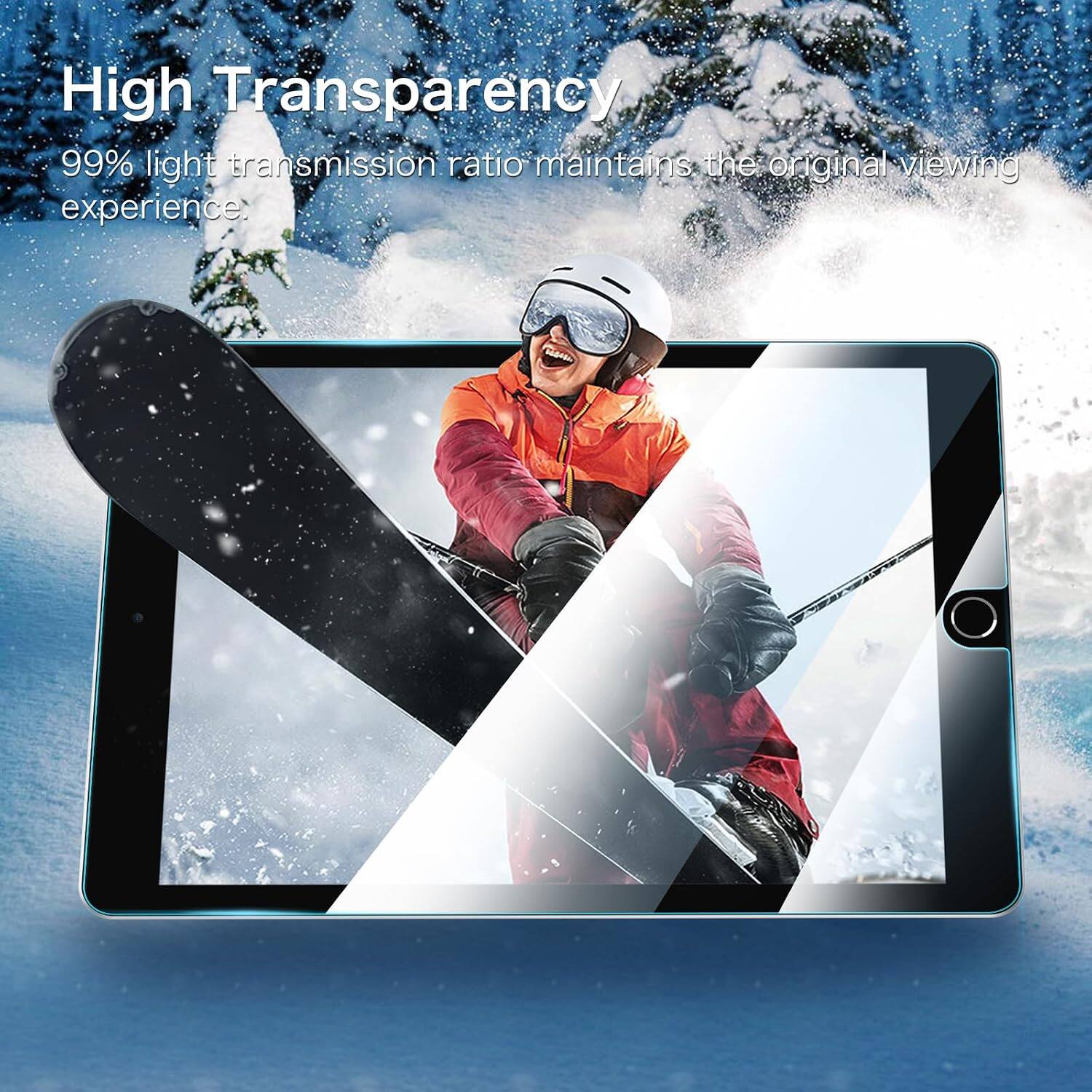 High Transparency  
99% light transmission ratio maintains the original viewing experience: