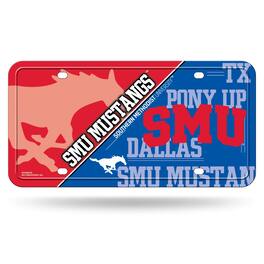Rico Industries - Southern Methodist Mustangs 12x6 Metal License Plate Auto Tag - Multi