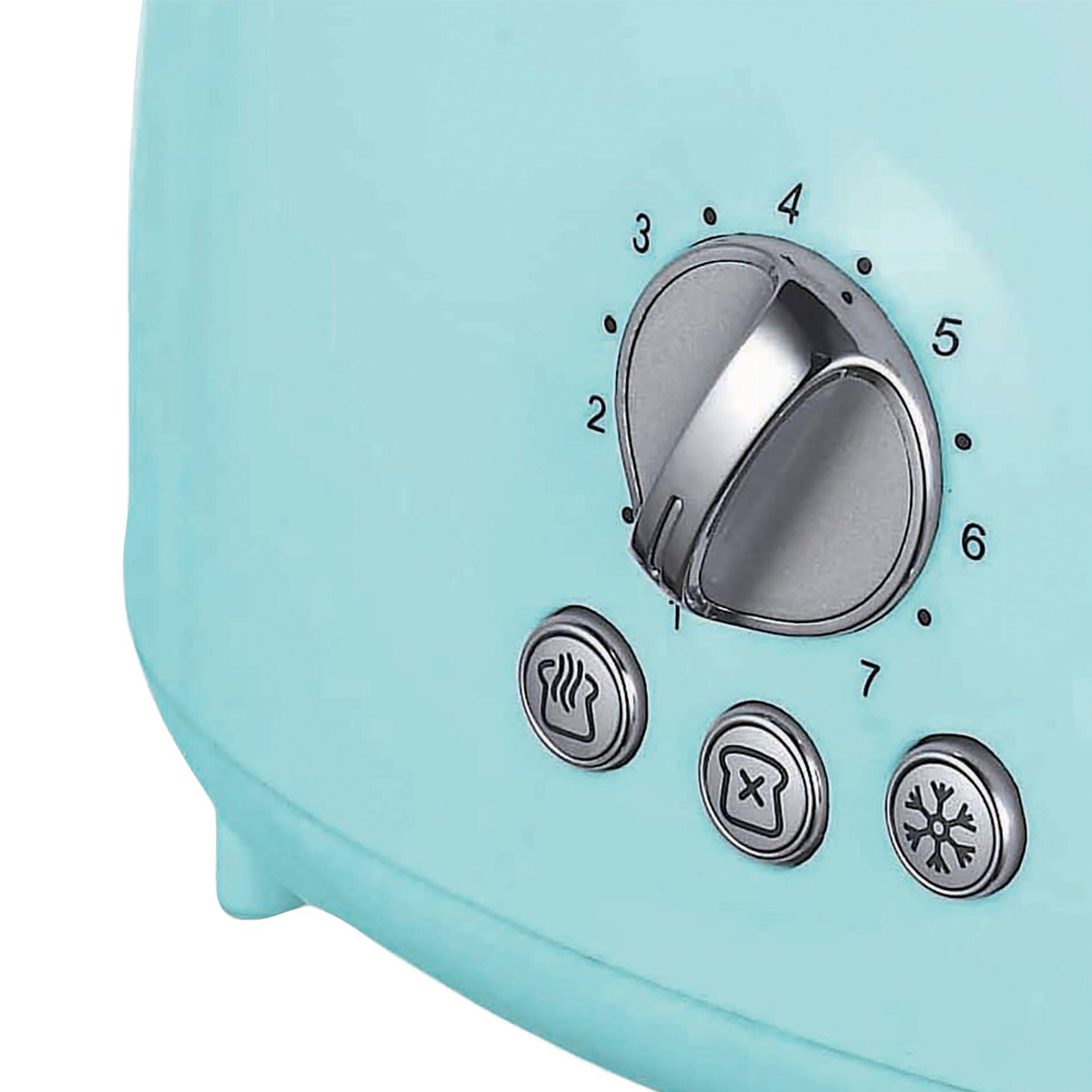 Alt View 4. Brentwood - Brentwood Cool Touch 2-Slice Extra Wide Slot Retro Toaster in Blue - Blue.