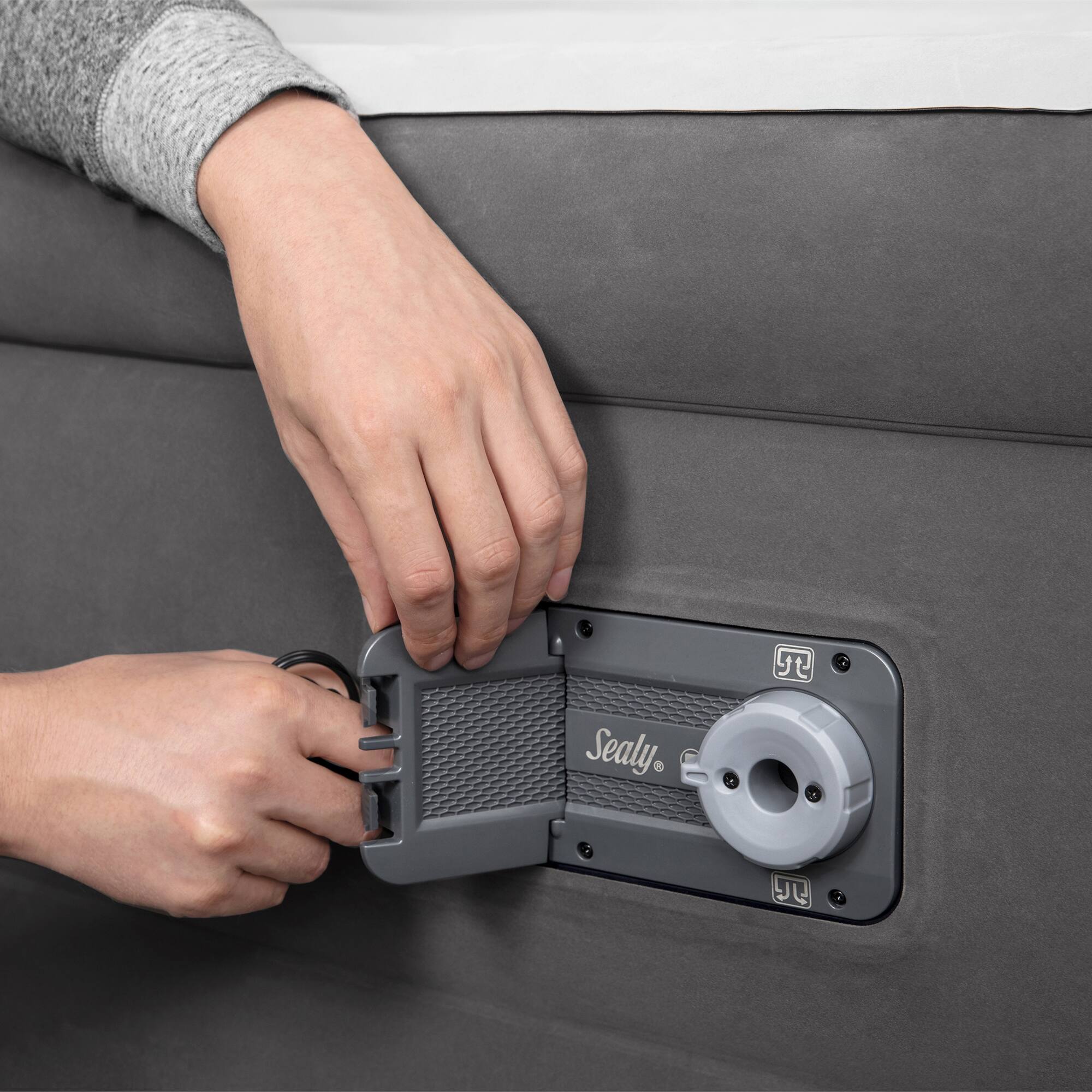 Alt View 4. Bestway - Sealy Tritech Air Mattress: 22" King - Built-in AC Pump - Multicolored.