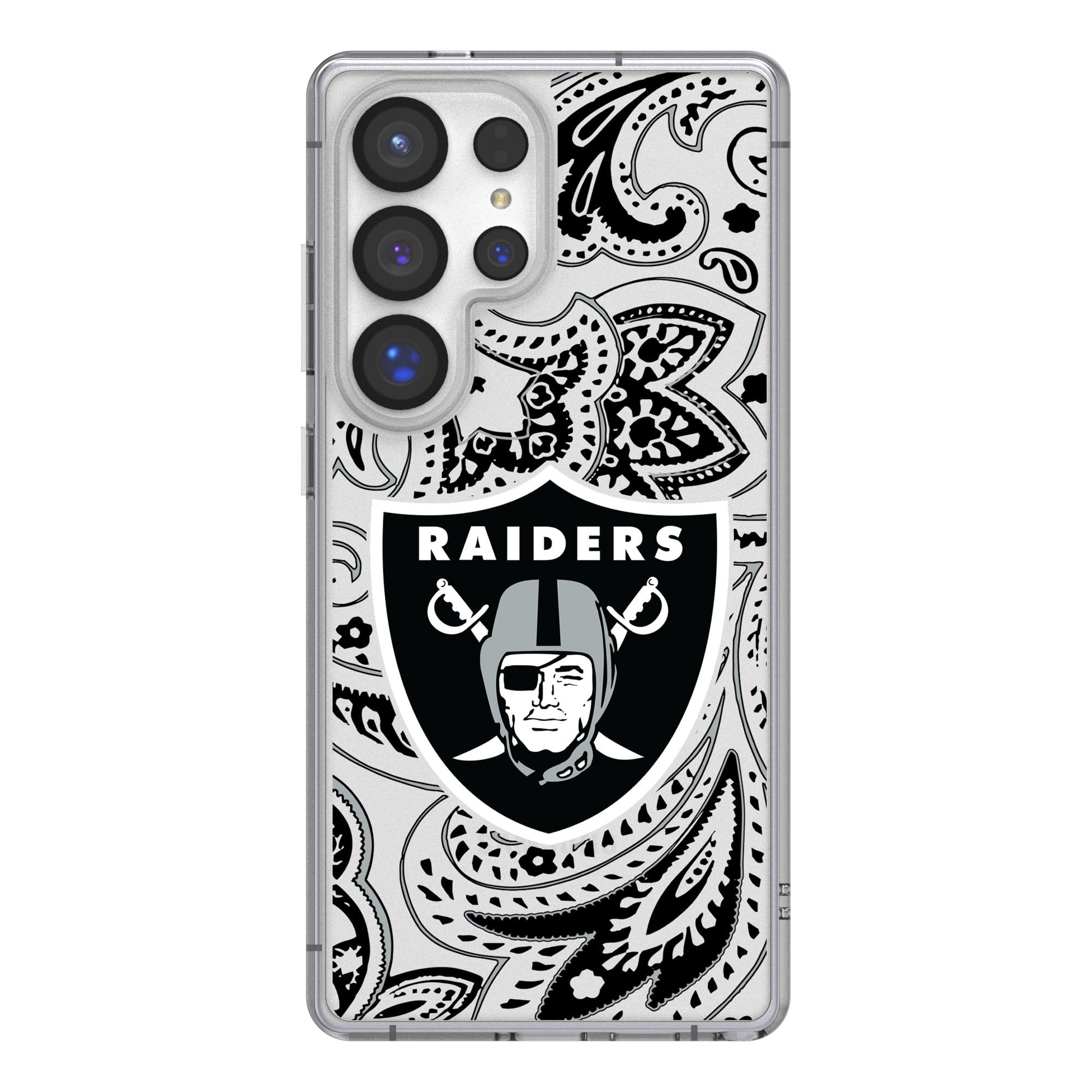 Photos - Case NFL Keyscaper -  - Las Vegas Raiders Galaxy Clear Paisley Design  - S22 - Multicolor 3534817 