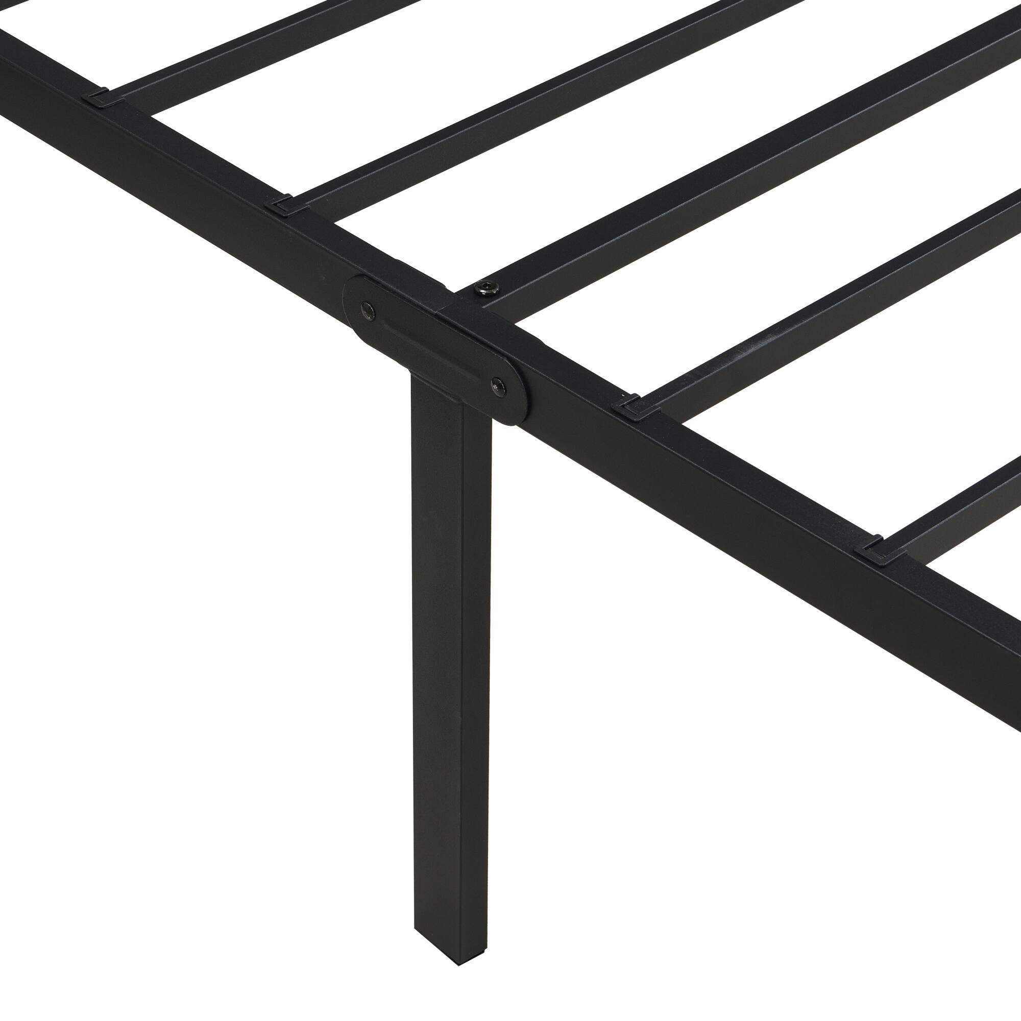 Alt View 6. GOODSILO - Queen Size Heavy Duty Metal Bed Frame with Quick Assembly and Noise-Free Design - Black.