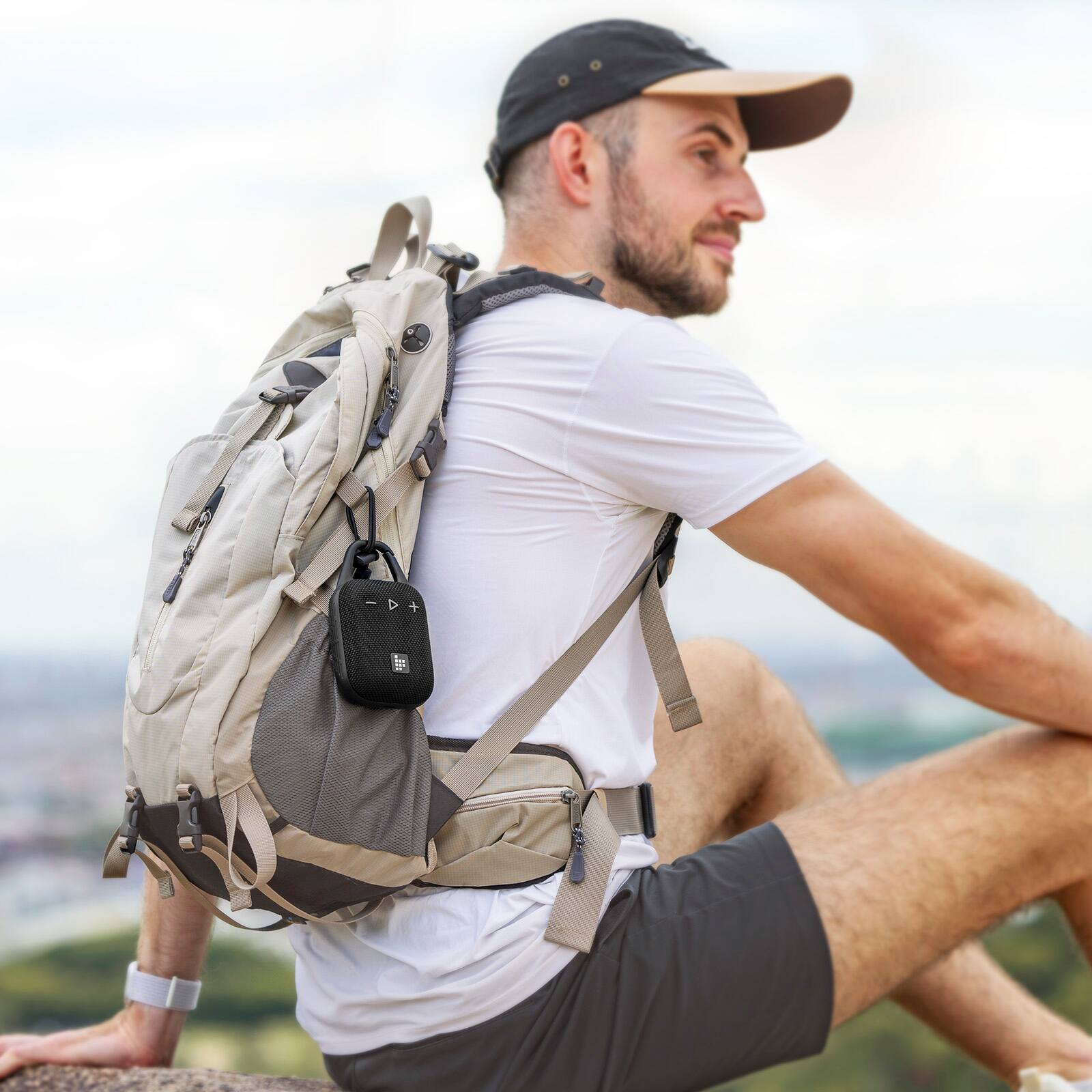 Alt View 14. Tronsmart - Mirtune H1 Portable Bluetooth Speaker, Big Audio and Punchy Bass, Integrated Carabiner, IPX7 Waterproof, 20H Playtime - Blue.