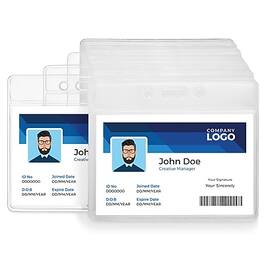 Staples - Heavy-Duty ID Badge Holders, 3-3/8" x 3-7/8", Plastic, 50/Pack - Clear