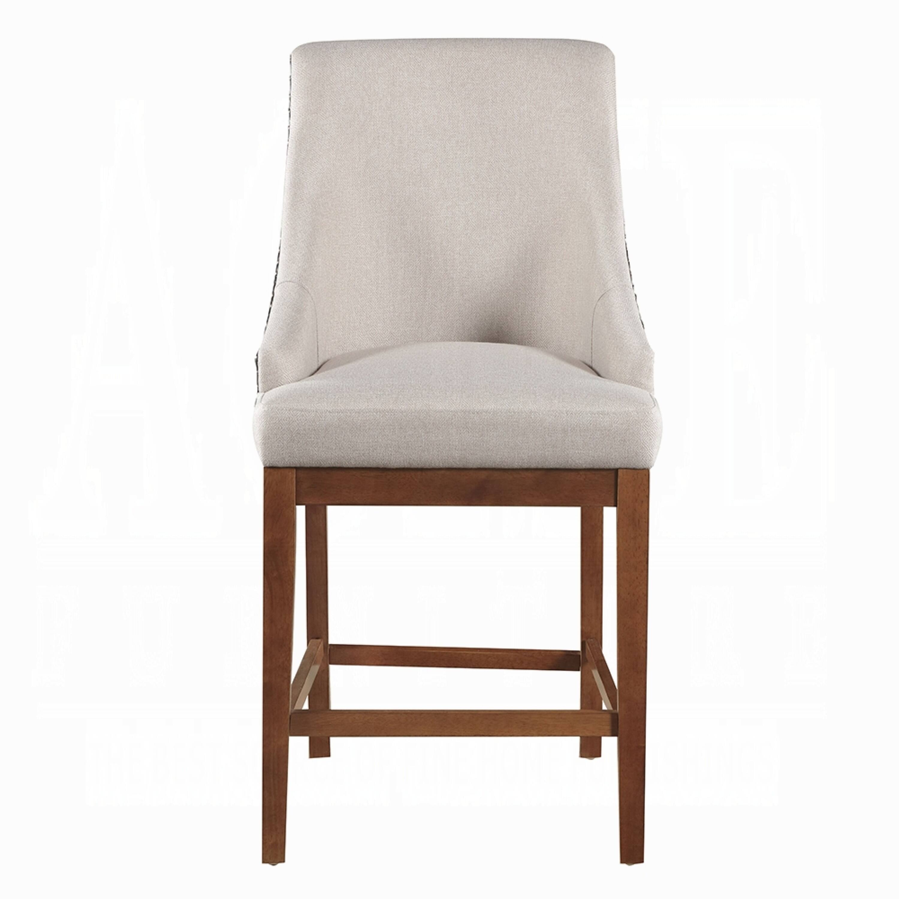 Alt View 1. Manhattan Lane - Elsie Counter Height Chair Set of 2, Black Faux Leather - Brown, Black.