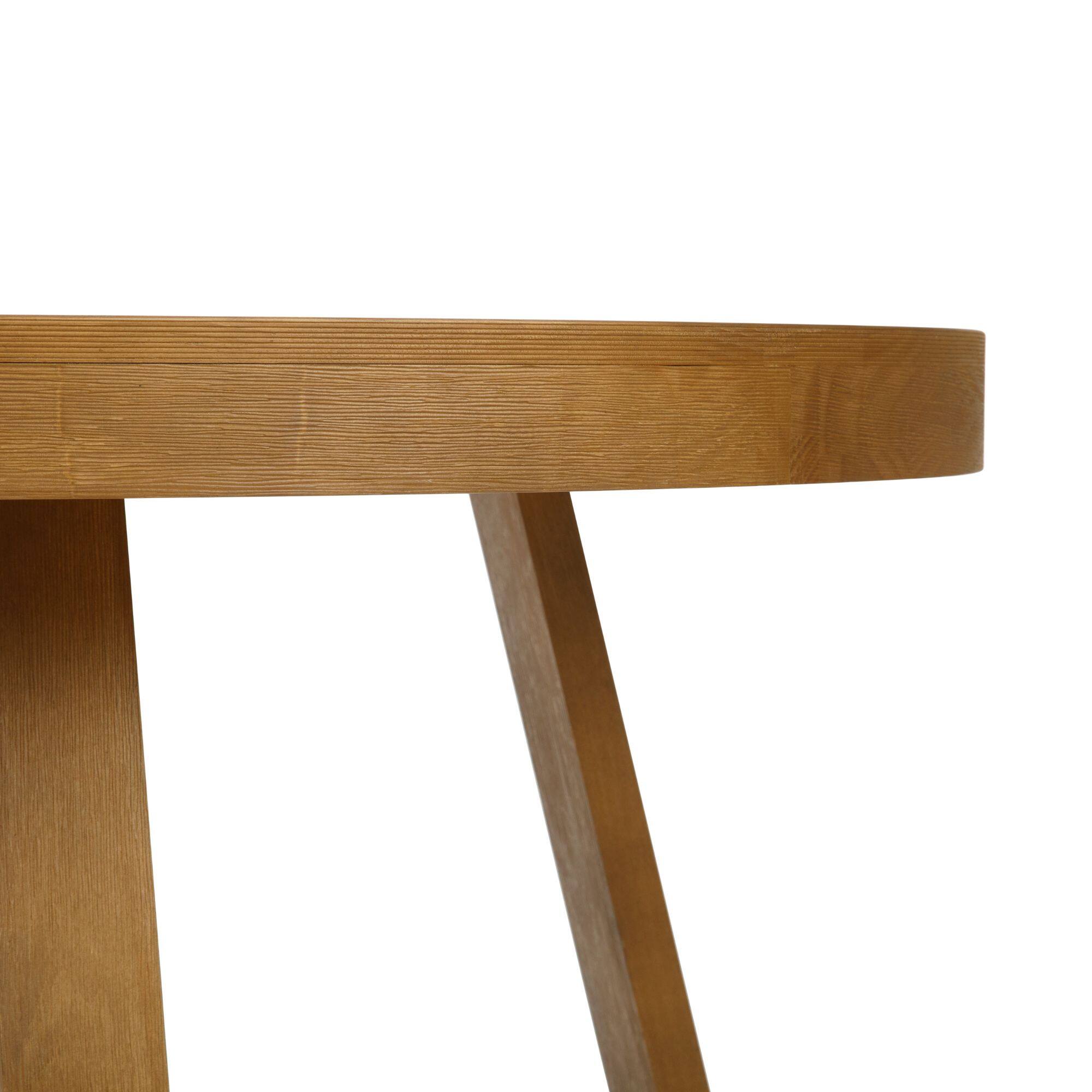 Alt View 3. Plank+Beam - Classic Round Dining Table (47in / 1194mm), Pecan Wirebrush - Pecan Wirebrush.