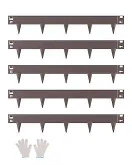 VEVOR - Steel Landscape Edging, 5 Packs 39 x 3 in Rust-Resistant Metal Landscape Edging, Bendable Garden Edging Border - Brown