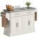 Front. Homcom - Kitchen Island with Stainless Steel Top, 2 Drawers, Spice, Knife and Towel Rack and Cabinets - Cream White.