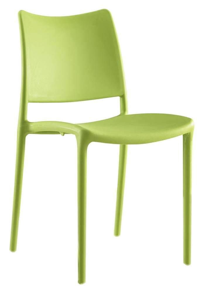 Front. JETRANSPORT - Hipster Contemporary Modern Molded Plastic Stacking Two Dining Chairs In Green CONTEMPORARY SIDE CHAIR - - Green.