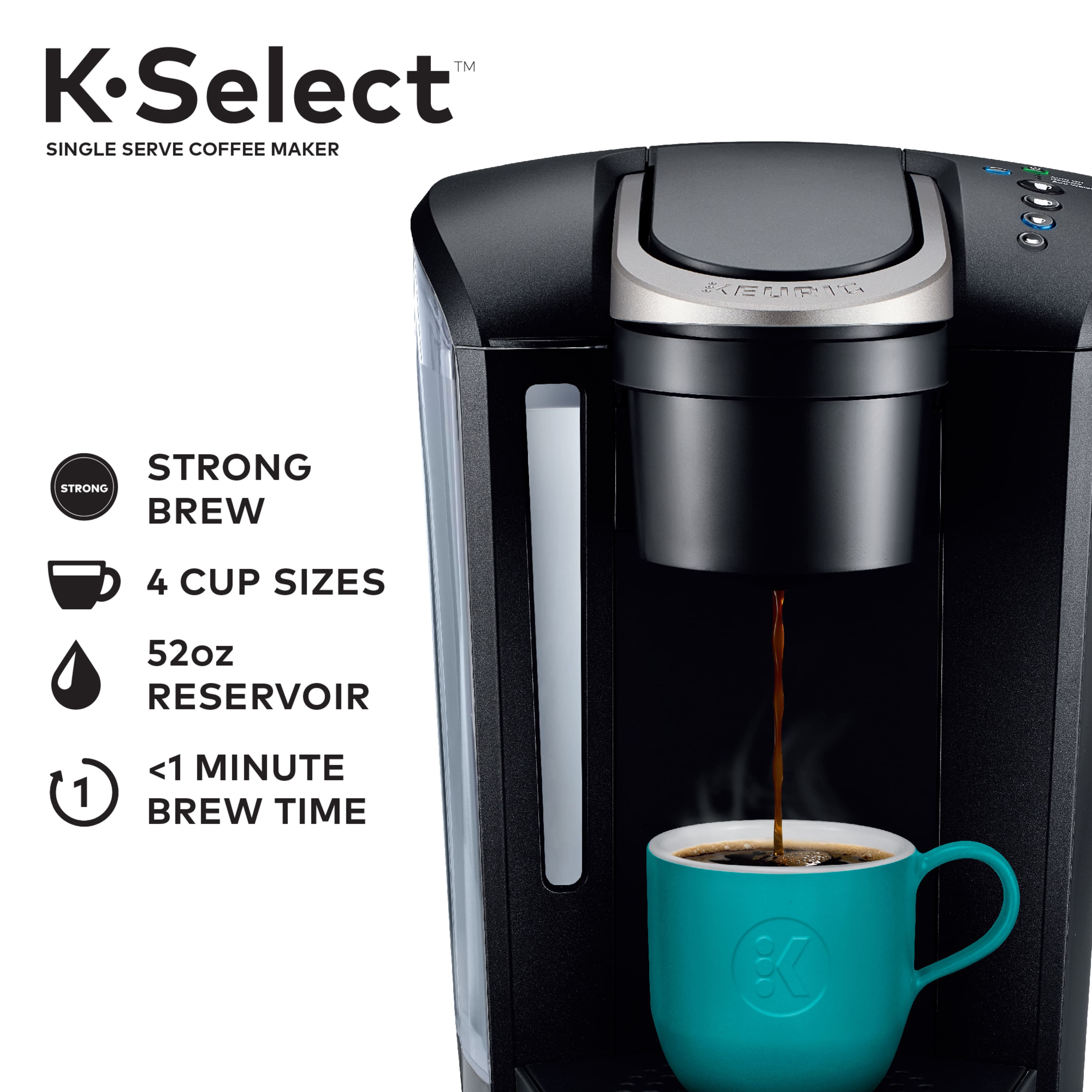 Alt View 14. Keurig - K-Select Single-Serve K-Cup Pod Coffee Maker - Matte Black.
