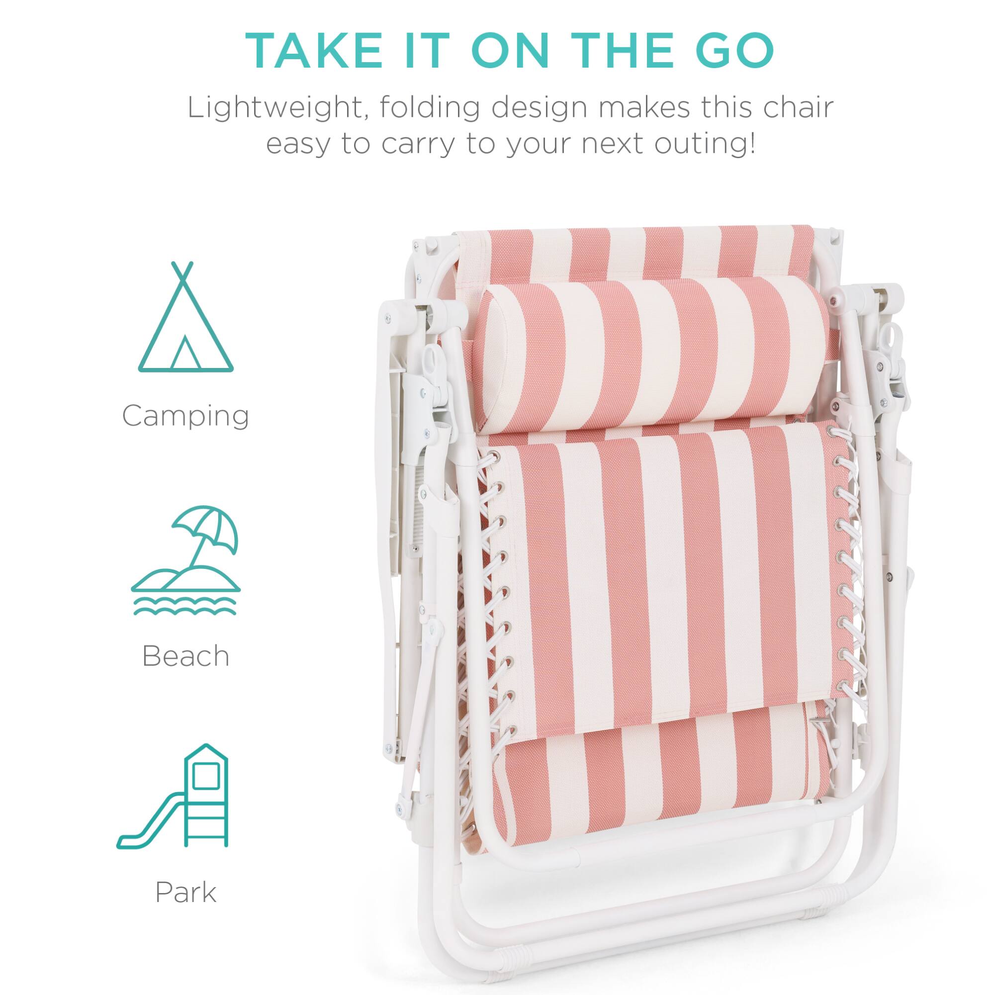 TAKE IT ON THE GO  
Lightweight, folding design makes this chair easy to carry to your next outing!  

Camping  
Beach  
Park