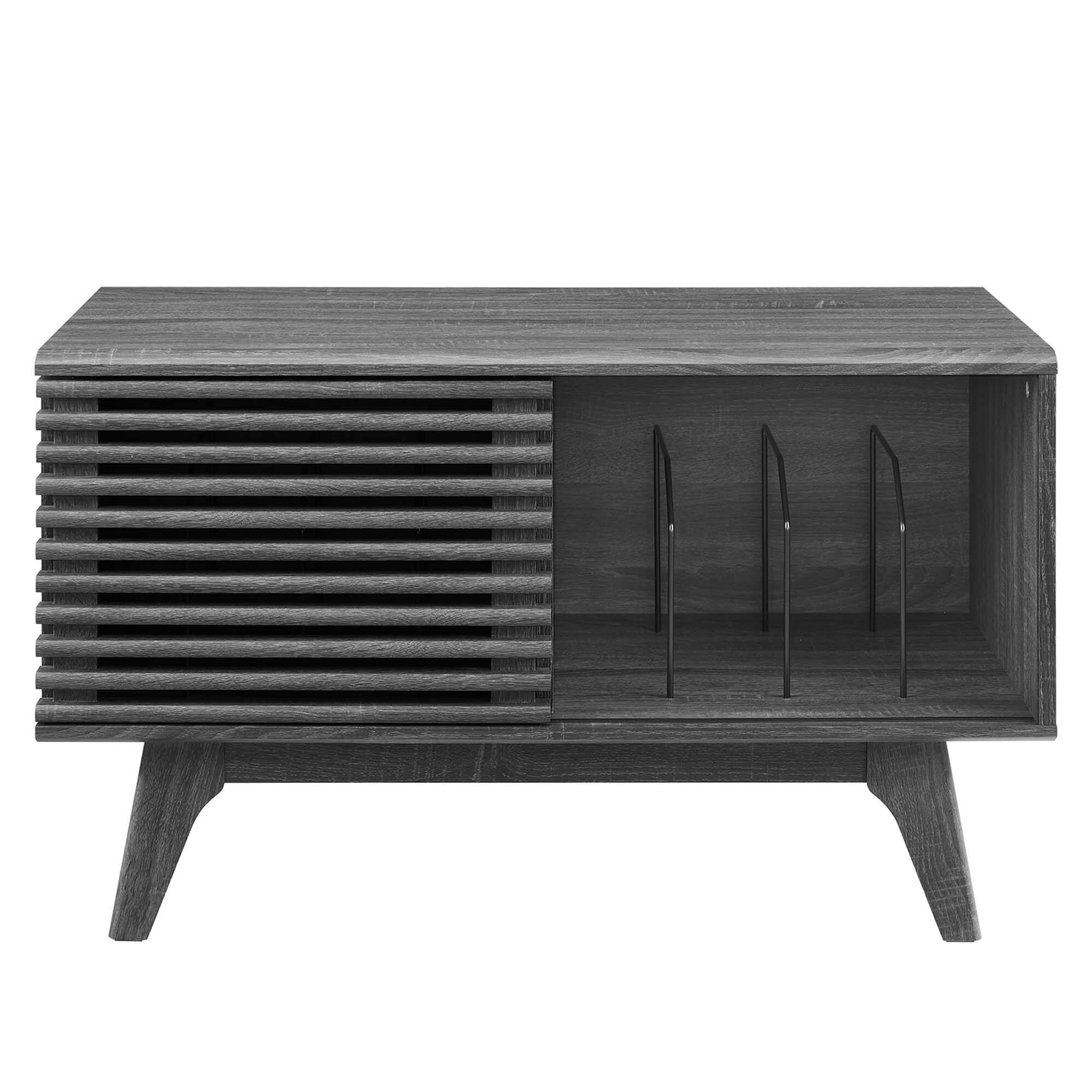 Alt View 2. Modway - Render Vinyl Record Display Stand by Modway - Charcoal.