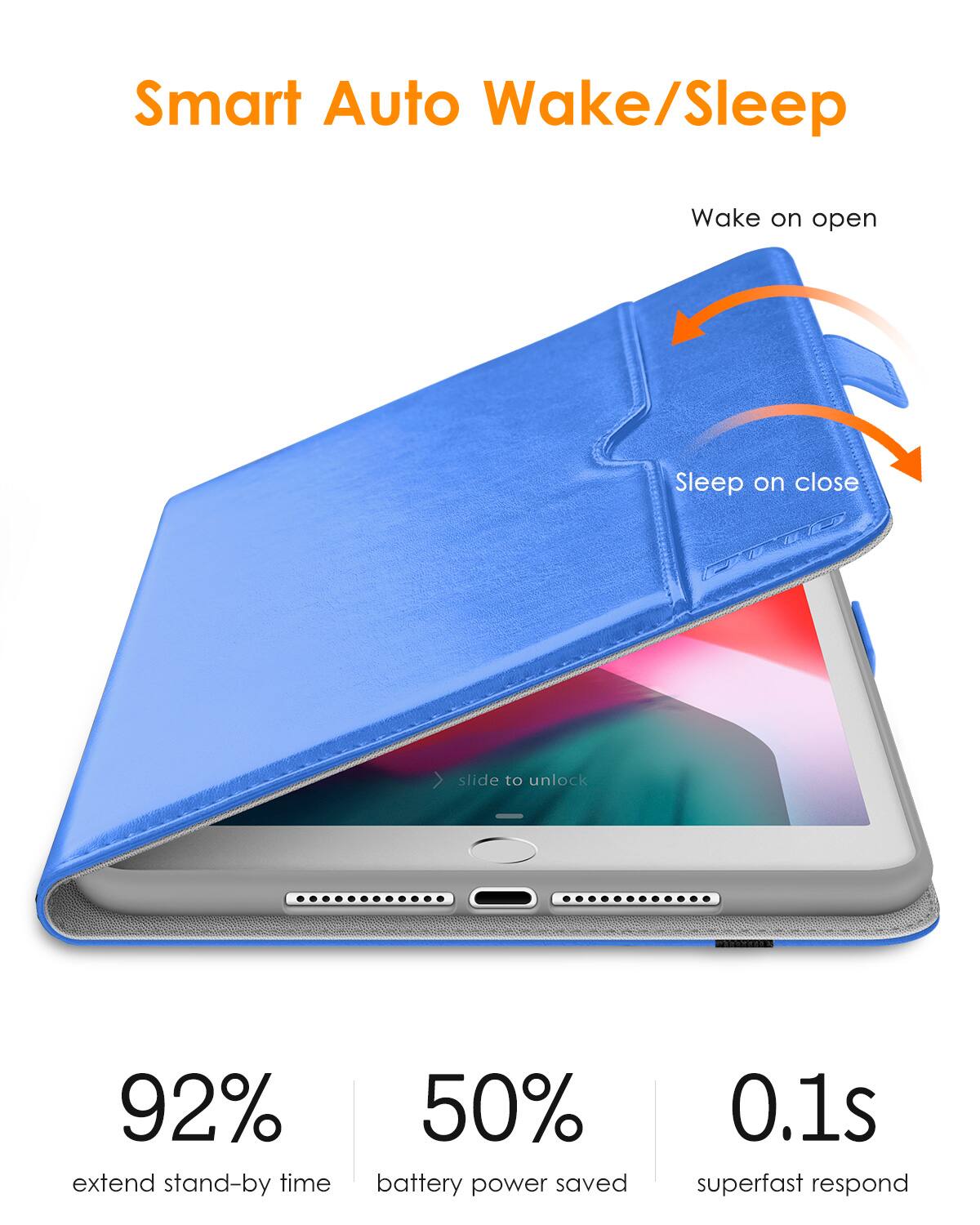 Smart Auto Wake/Sleep

- Wake on open
- Sleep on close

92% extend stand-by time

50% battery power saved

0.1s superfast respond