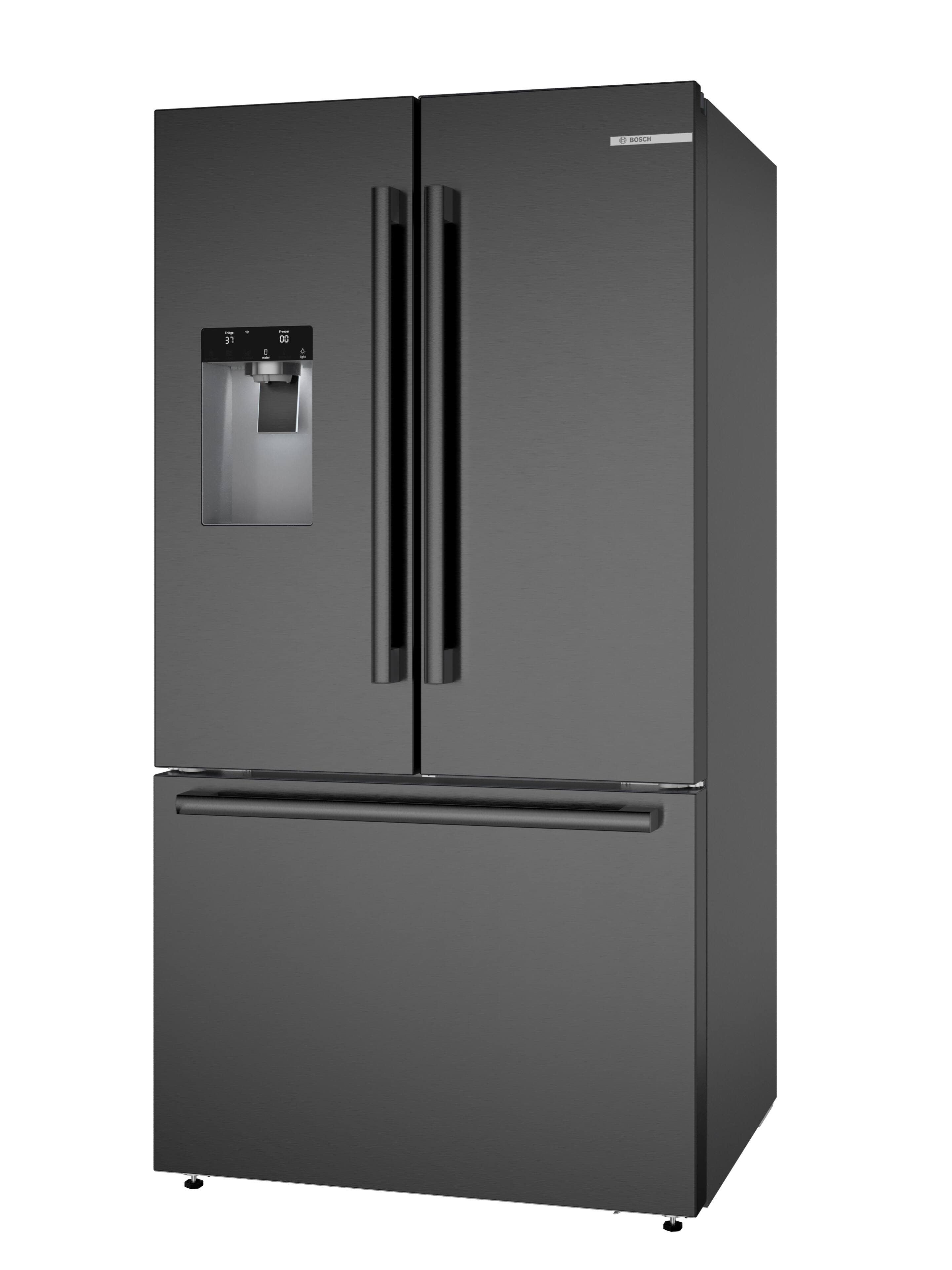 Alt View 19. Bosch - 500 Series 26 Cu. Ft. 3-Door French Door Smart Refrigerator with External Water and Ice - Black Stainless Steel.