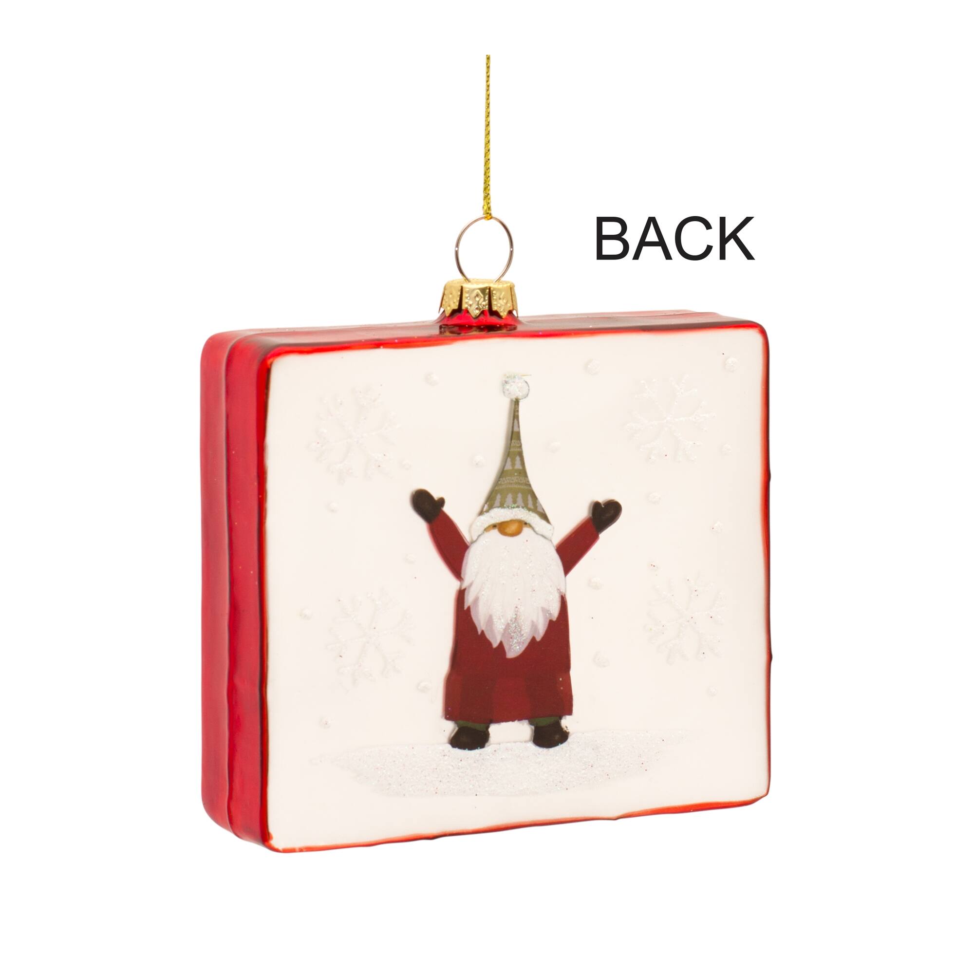 Alt View 2. BreeBe - Gnome Merry Christmas Ornament (Set of 12) - Red, White.