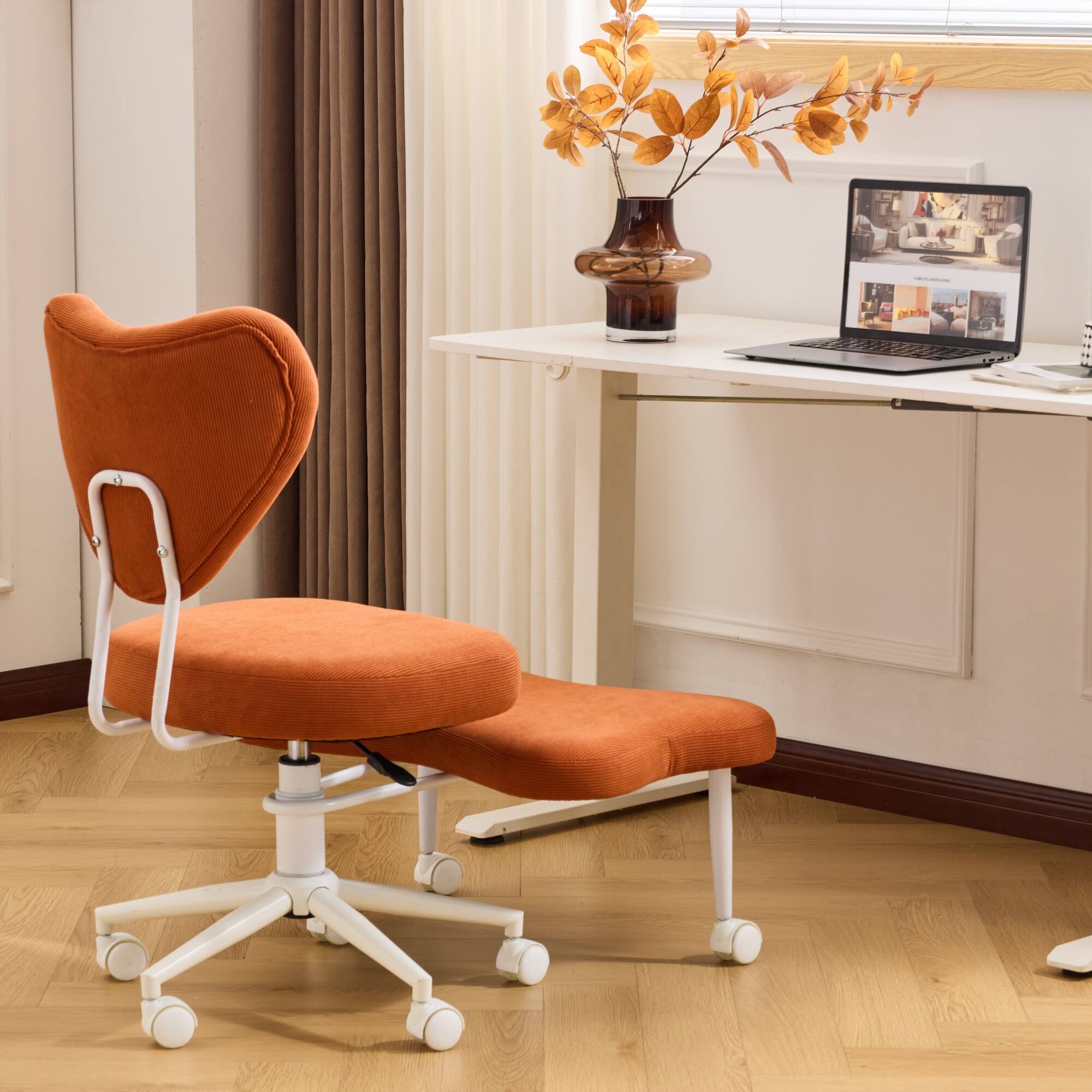 Alt View 9. GOODSILO - Ergonomic Meditation Chair with Adjustable Seat Cushion and Lumbar Support for Comfortable Sitting - Orange.