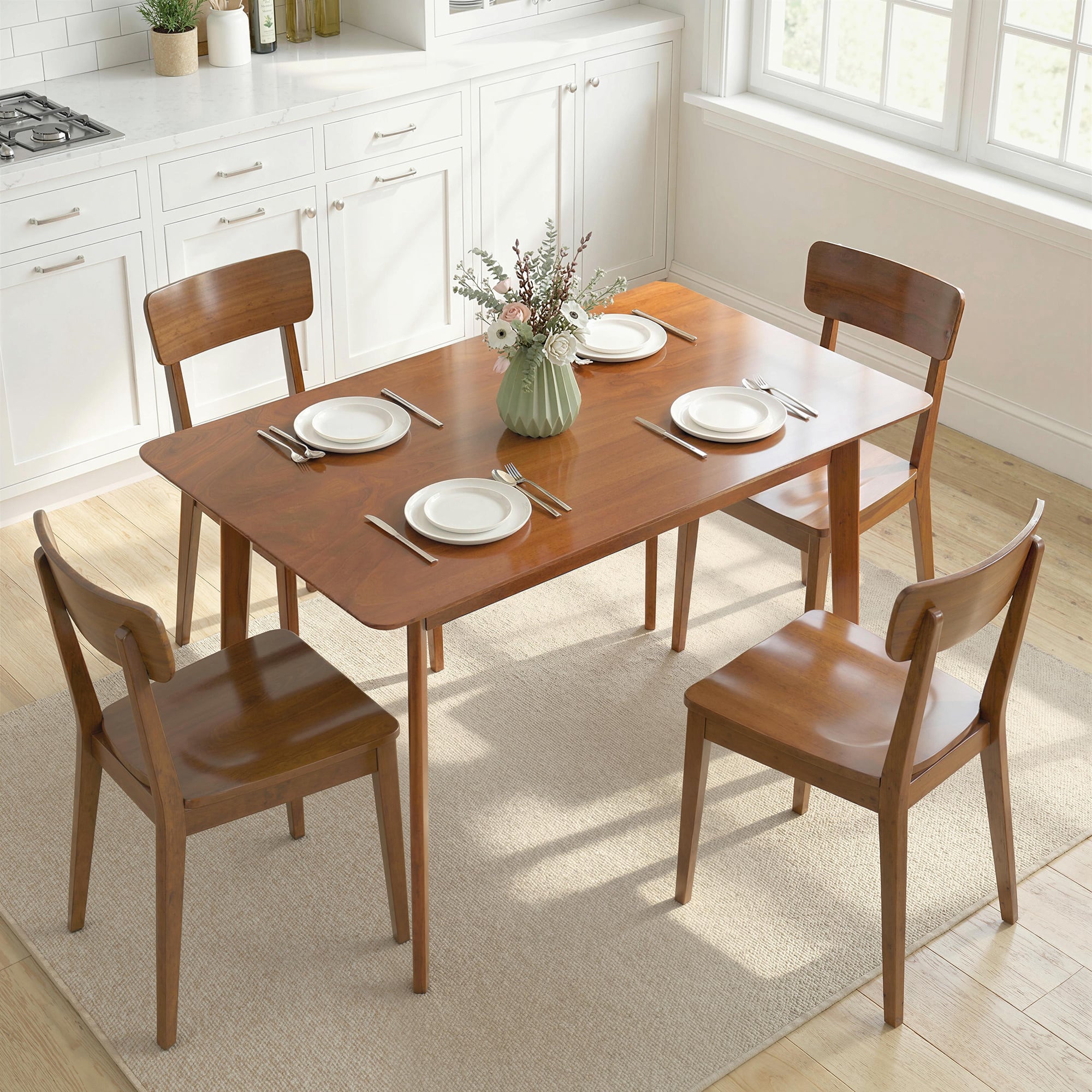 Homcom - Rectangle Dining Table for 4 - Walnut