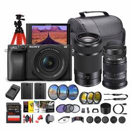Sony - Alpha a6100 Mirrorless Camera with 16-50mm OSS II and 55-210mm Zoom Lenses - Bundle